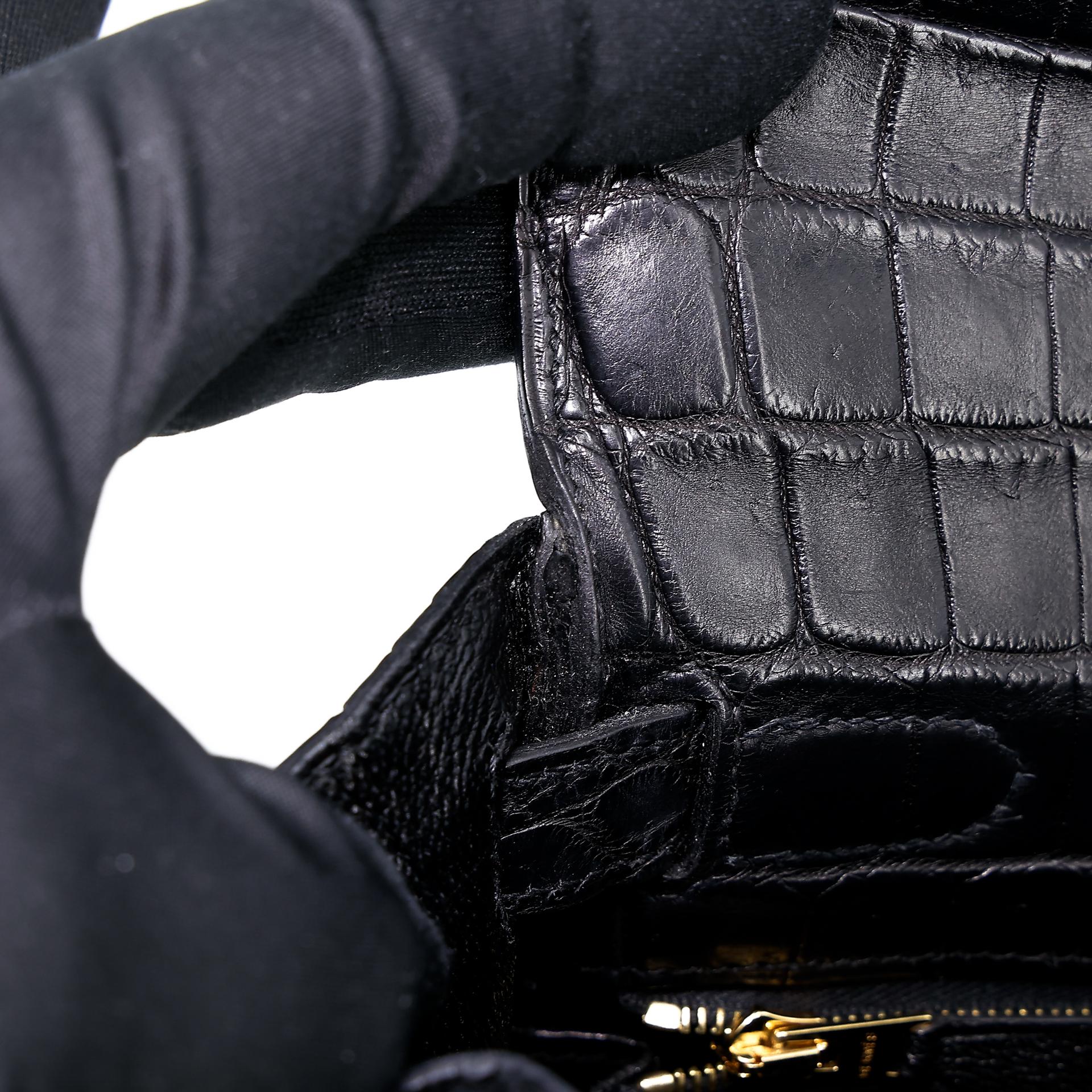 A美品 HERMÈS 愛馬仕 Kelly 28 89 黑色 Noir •• 尼羅鱷 霧面 金扣 □Q刻 2013年 - 29