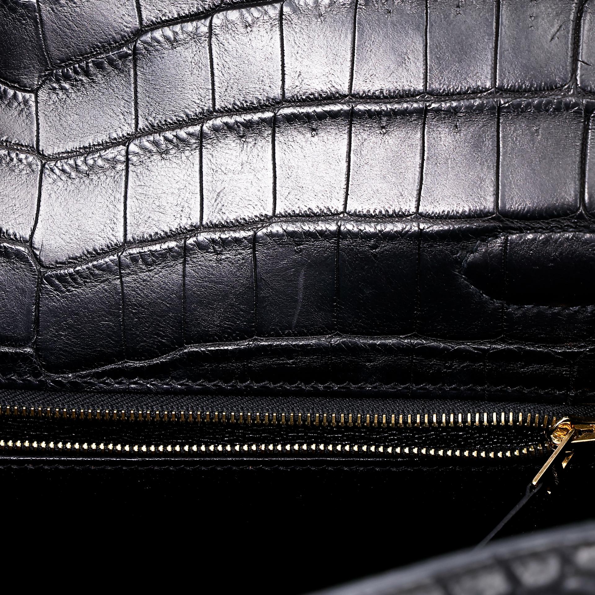 A美品 HERMÈS 愛馬仕 Kelly 28 89 黑色 Noir •• 尼羅鱷 霧面 金扣 □Q刻 2013年 - 30