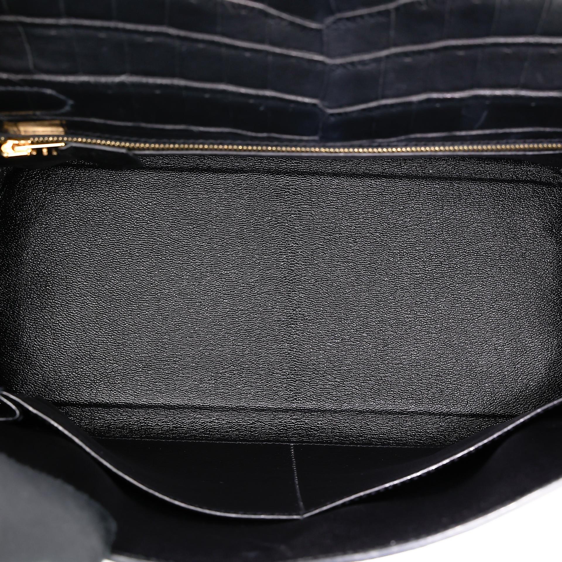 A美品 HERMÈS 愛馬仕 Kelly 28 89 黑色 Noir •• 尼羅鱷 霧面 金扣 □Q刻 2013年 - 31