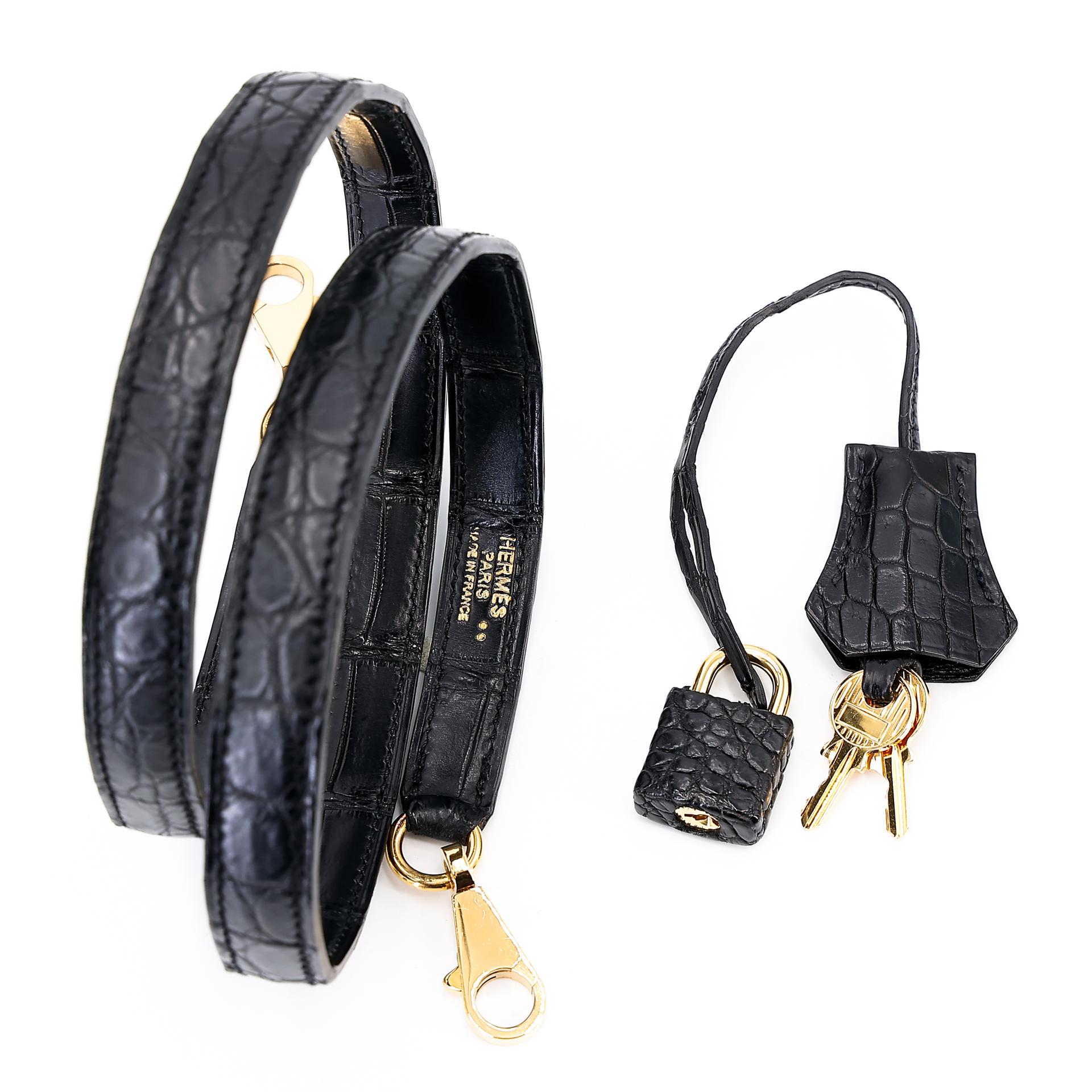 A美品 HERMÈS 愛馬仕 Kelly 28 89 黑色 Noir •• 尼羅鱷 霧面 金扣 □Q刻 2013年 - 32