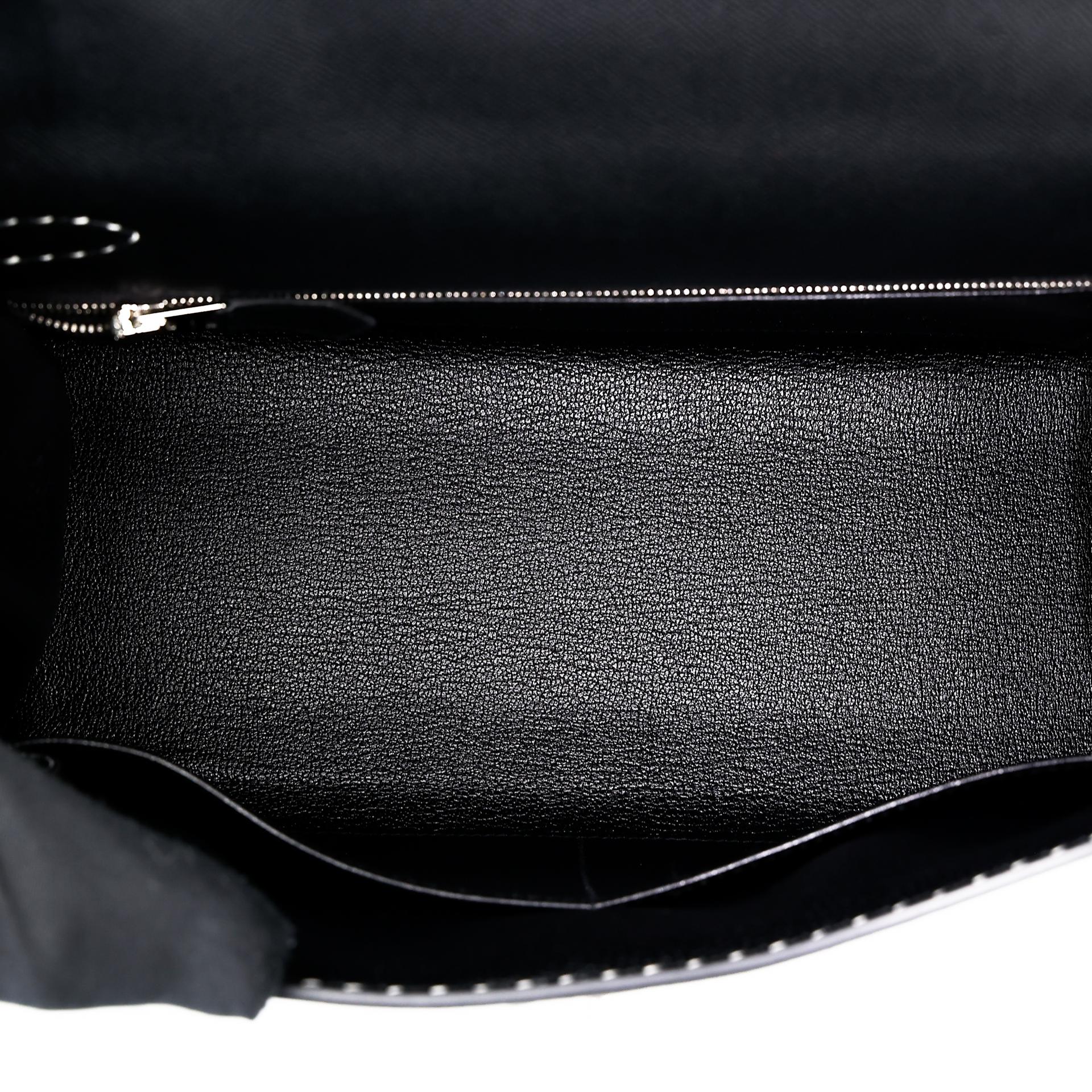 未使用保存品 HERMÈS 愛馬仕 限量收藏款 Kelly 28 外縫 Miss you 89 黑色 Noir Monsieur皮 銀扣 D刻 2019年 - 18