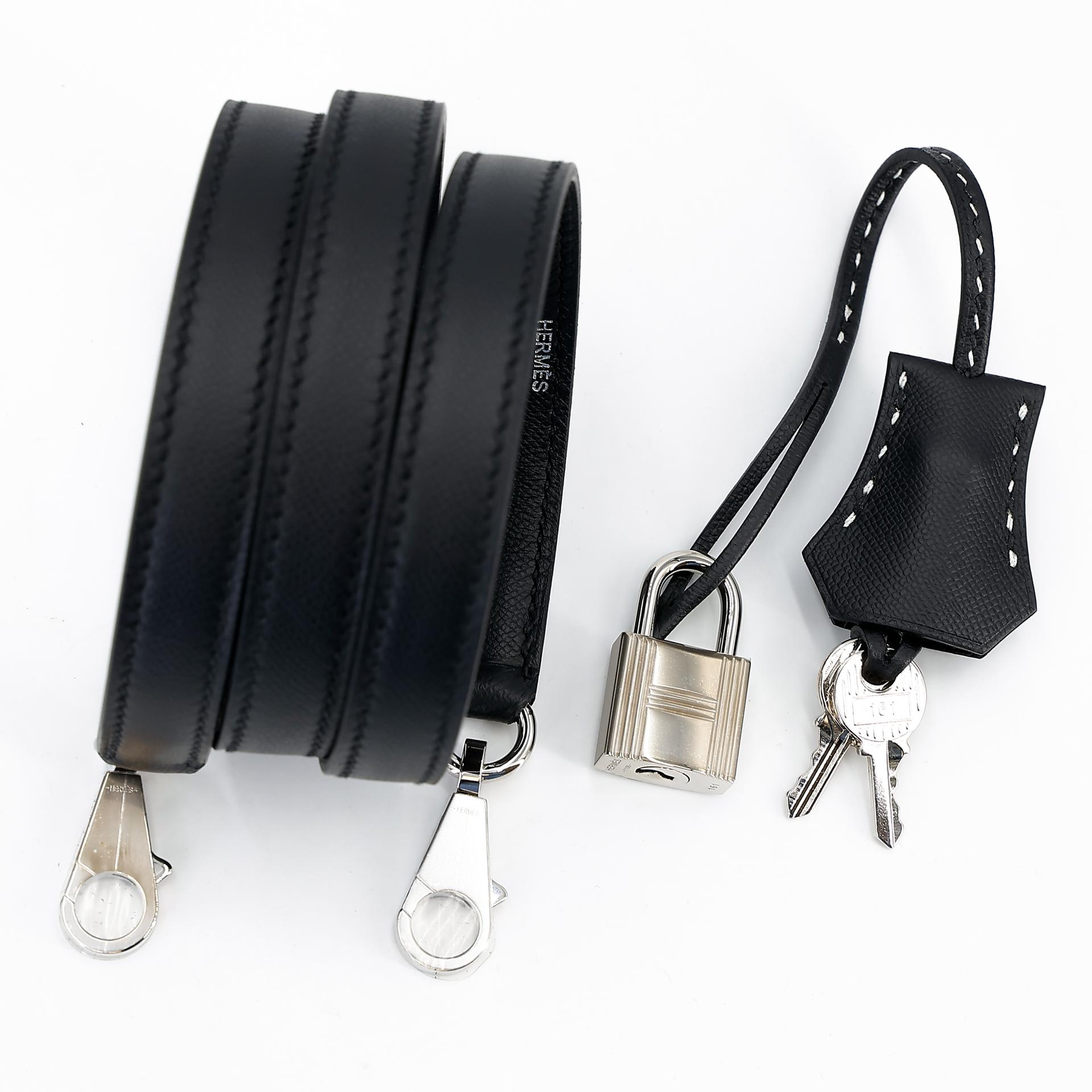 未使用保存品 HERMÈS 愛馬仕 限量收藏款 Kelly 28 外縫 Miss you 89 黑色 Noir Monsieur皮 銀扣 D刻 2019年 - 19