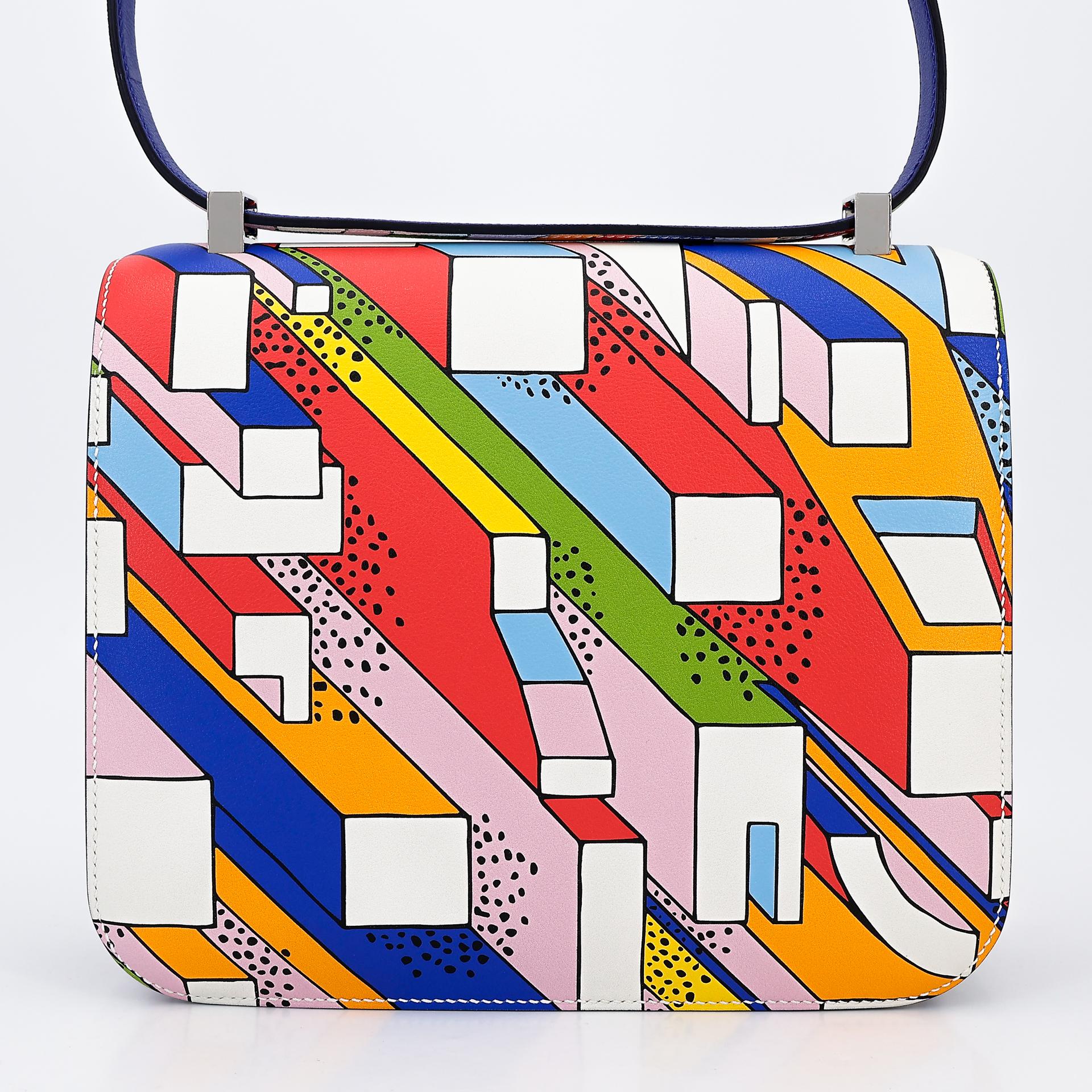 Excellent ( Rank SA ) HERMÈS Limited Edition Constance 24 On a Summer Day Multi-color Swift Palladium hardware A (2017) - 2