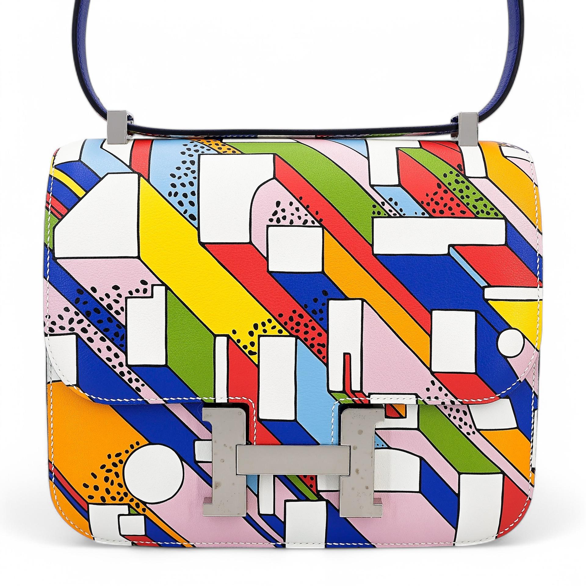 Excellent ( Rank SA ) HERMÈS Limited Edition Constance 24 On a Summer Day Multi-color Swift Palladium hardware A (2017) - 1