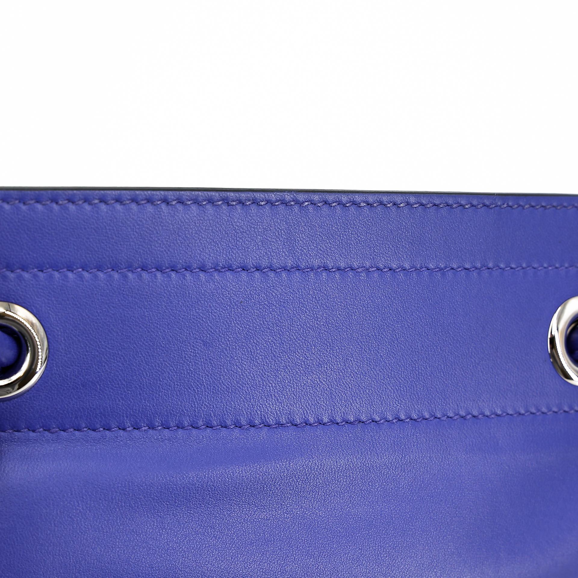 Very Good ( Rank A) HERMÈS Aline Mini bag Bleu Electrique (7T) Swift Palladium hardware D (2019) - 13