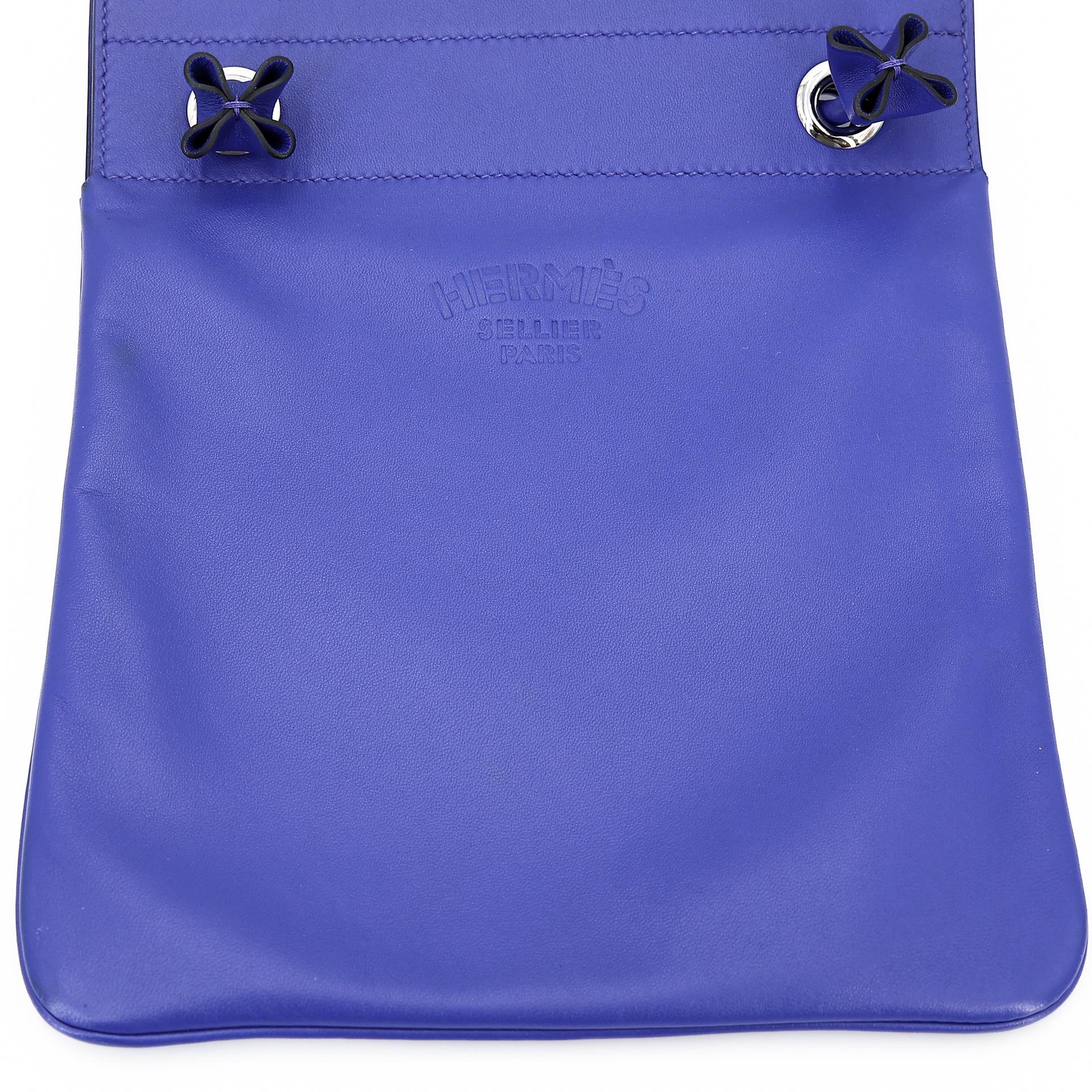 Very Good ( Rank A) HERMÈS Aline Mini bag Bleu Electrique (7T) Swift Palladium hardware D (2019) - 14