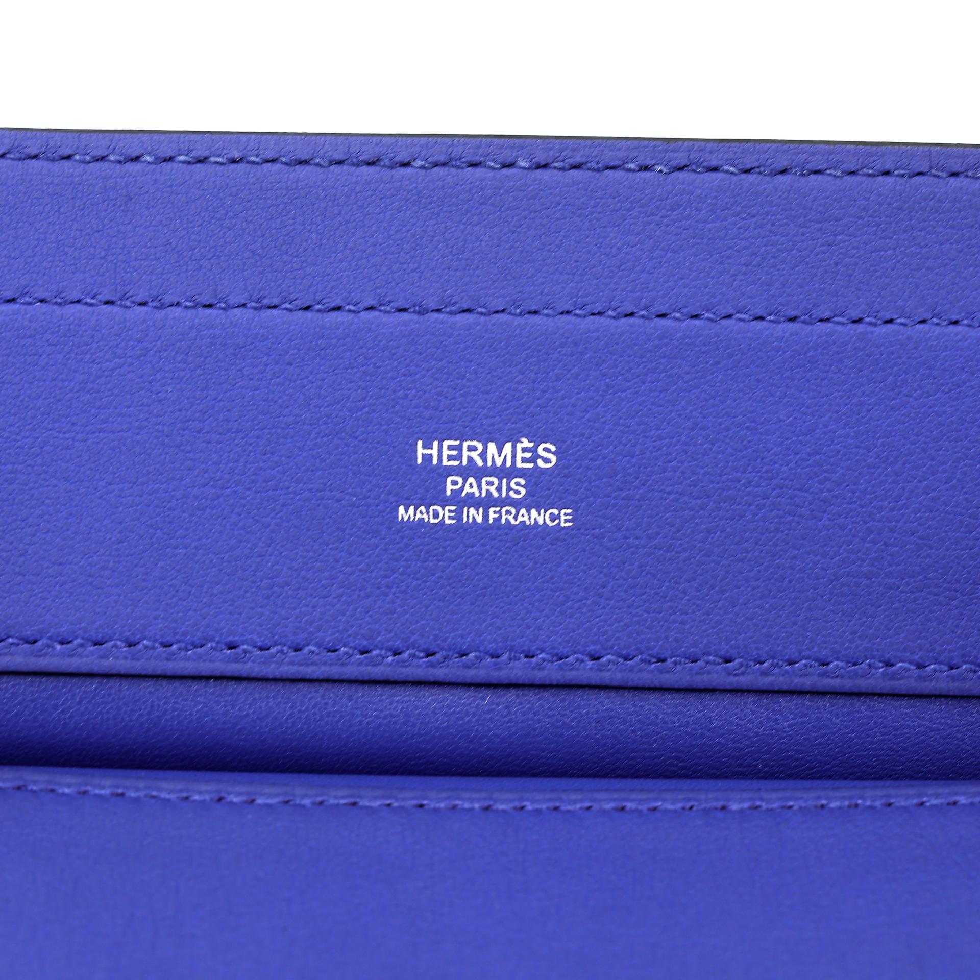 Very Good ( Rank A) HERMÈS Aline Mini bag Bleu Electrique (7T) Swift Palladium hardware D (2019) - 22