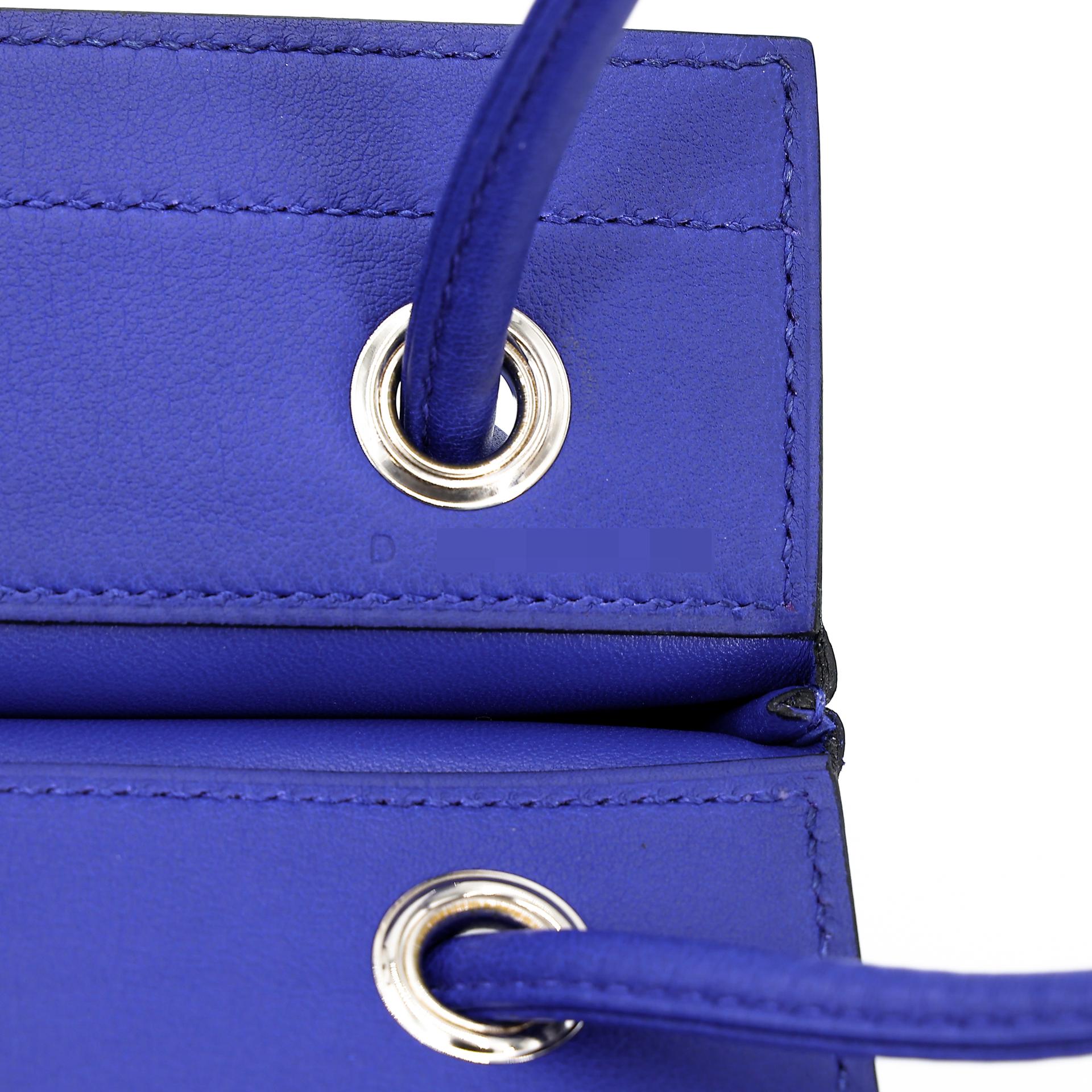 Very Good ( Rank A) HERMÈS Aline Mini bag Bleu Electrique (7T) Swift Palladium hardware D (2019) - 24