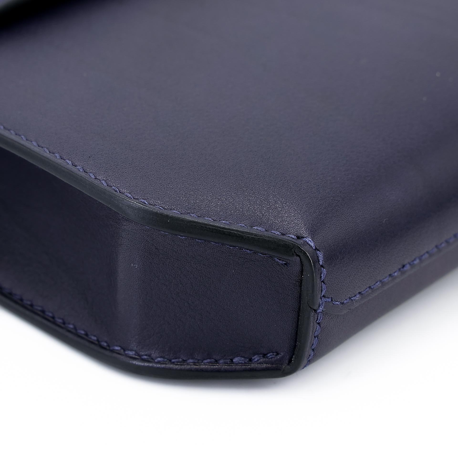 Very Good ( Rank A) HERMÈS Kelly depeches 25 Bleu Nuit (2Z) Evergrain Gold hardware Z (2021) - 10