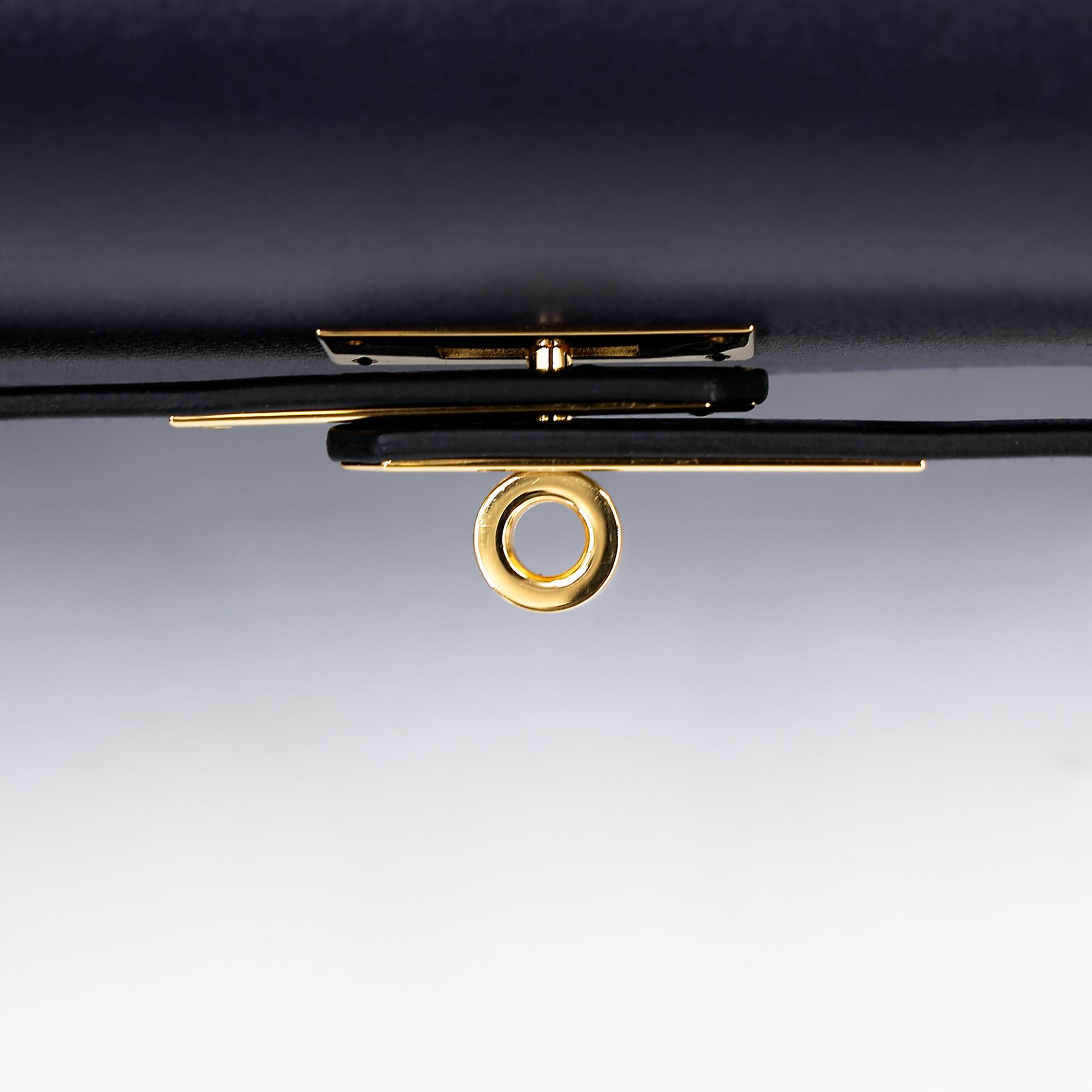 Very Good ( Rank A) HERMÈS Kelly depeches 25 Bleu Nuit (2Z) Evergrain Gold hardware Z (2021) - 14