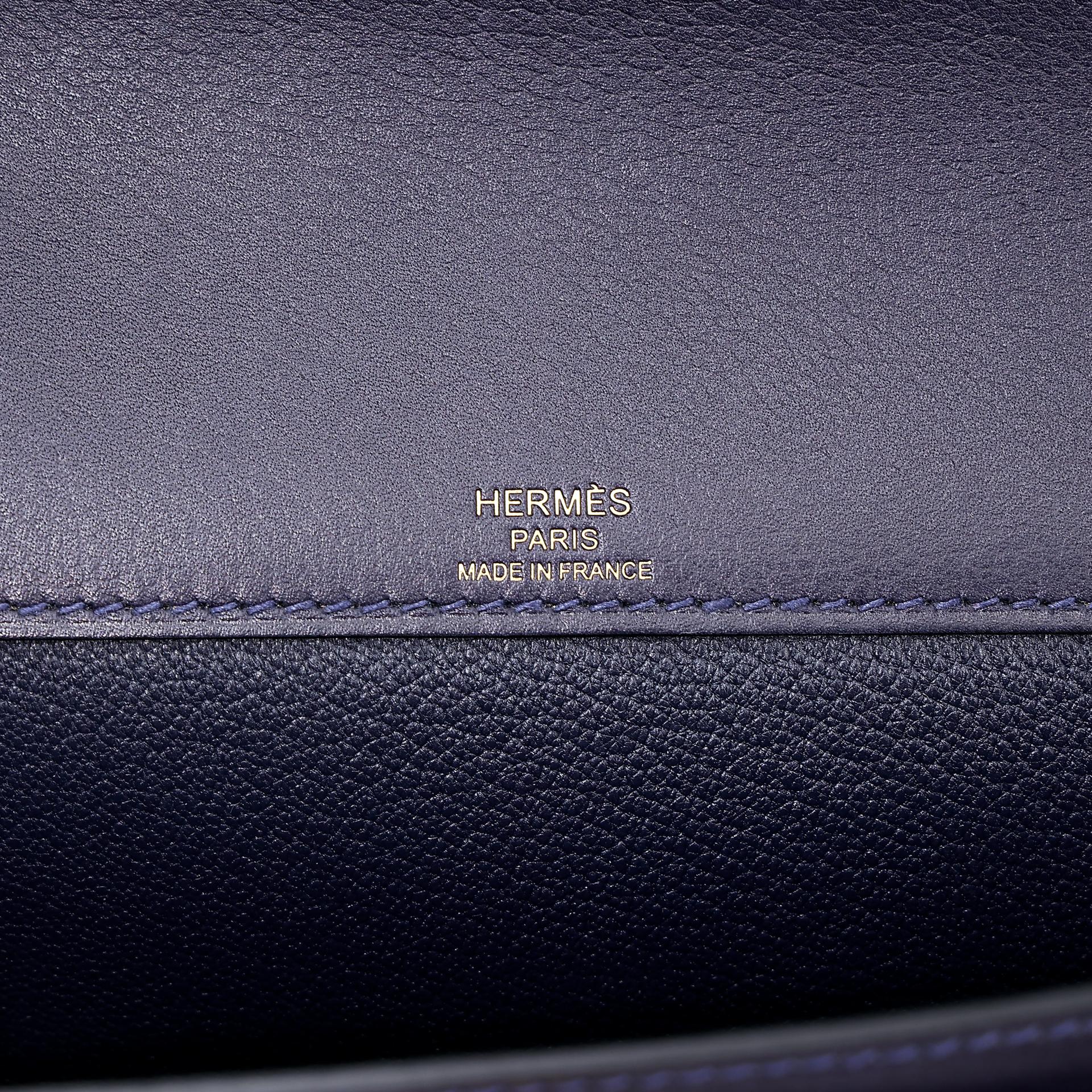 Very Good ( Rank A) HERMÈS Kelly depeches 25 Bleu Nuit (2Z) Evergrain Gold hardware Z (2021) - 26