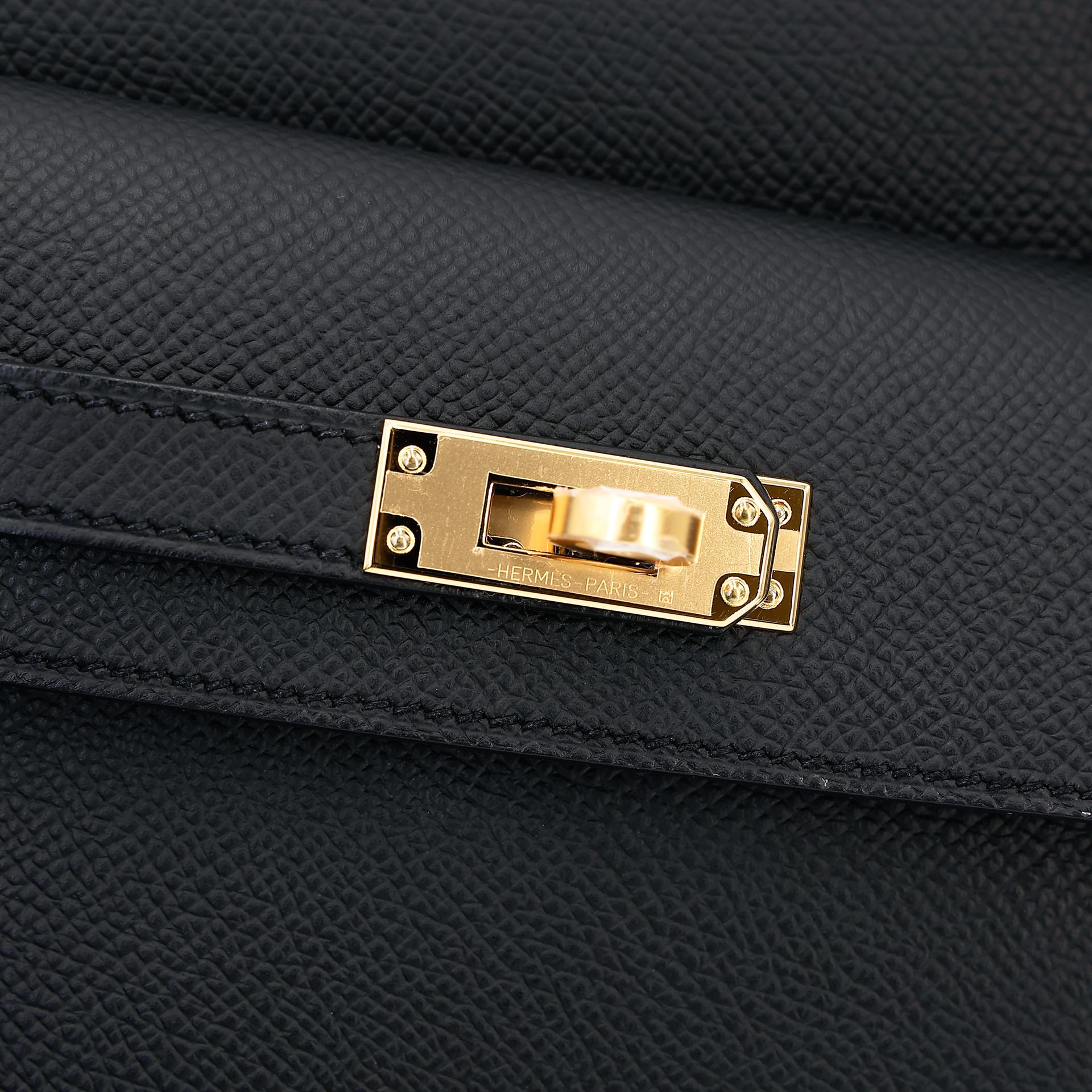 Brand New ( Rank N ) HERMÈS Limited Edition Kelly 20 en Desordre Black (89) Epsom Gold hardware B (2023) - 4