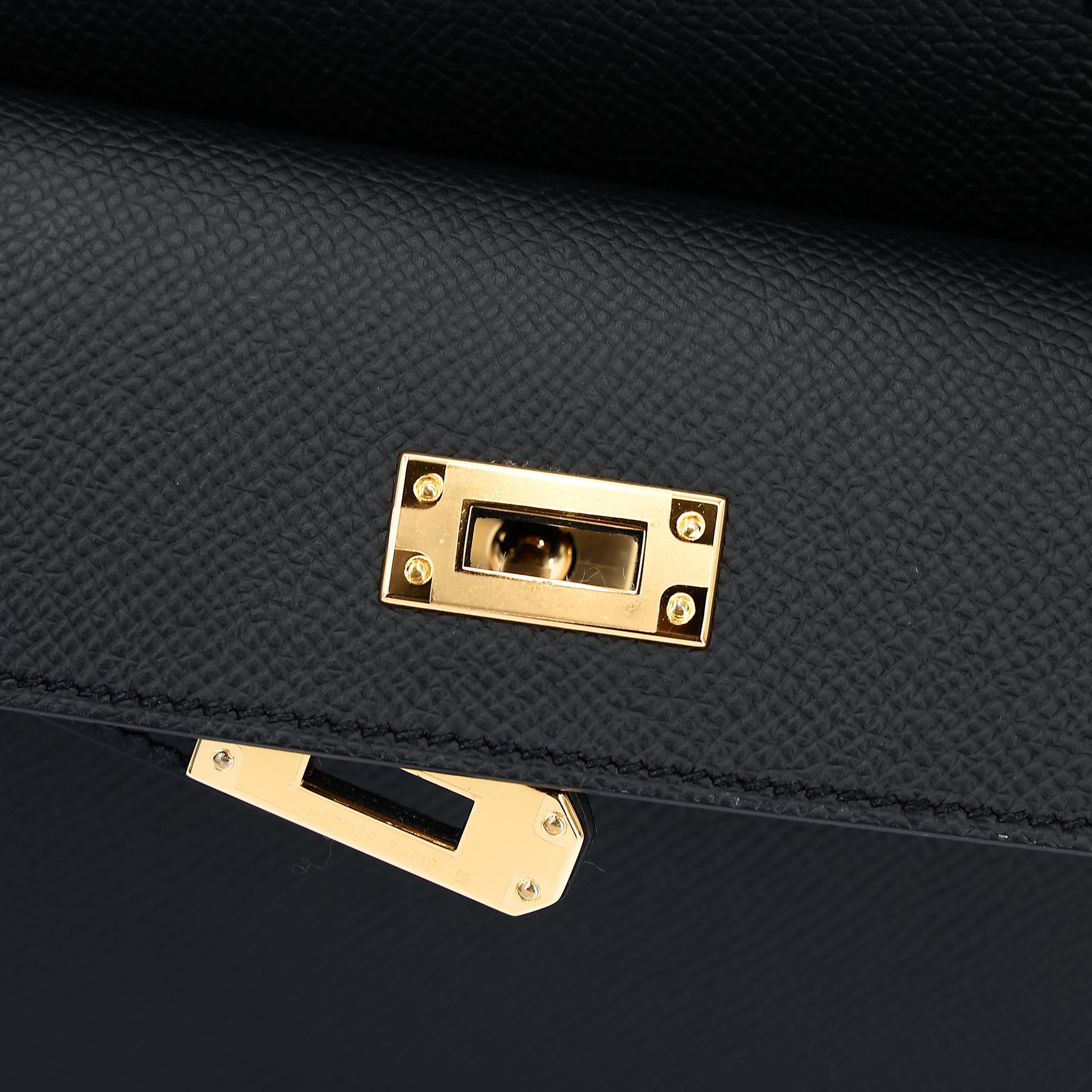Brand New ( Rank N ) HERMÈS Limited Edition Kelly 20 en Desordre Black (89) Epsom Gold hardware B (2023) - 5