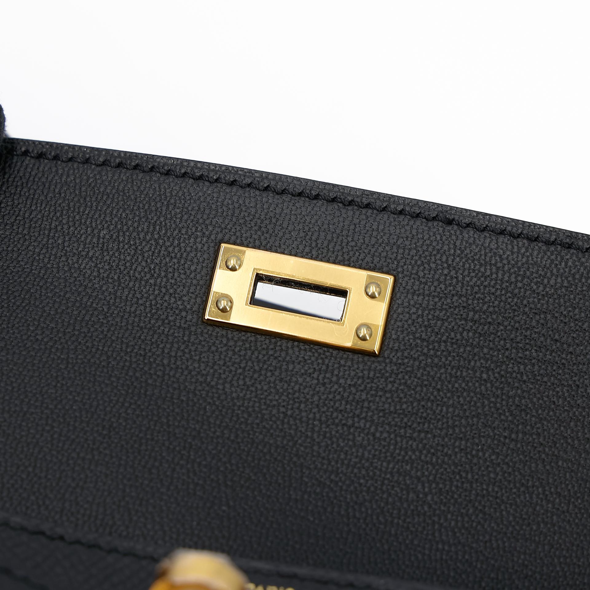 Brand New ( Rank N ) HERMÈS Limited Edition Kelly 20 en Desordre Black (89) Epsom Gold hardware B (2023) - 6