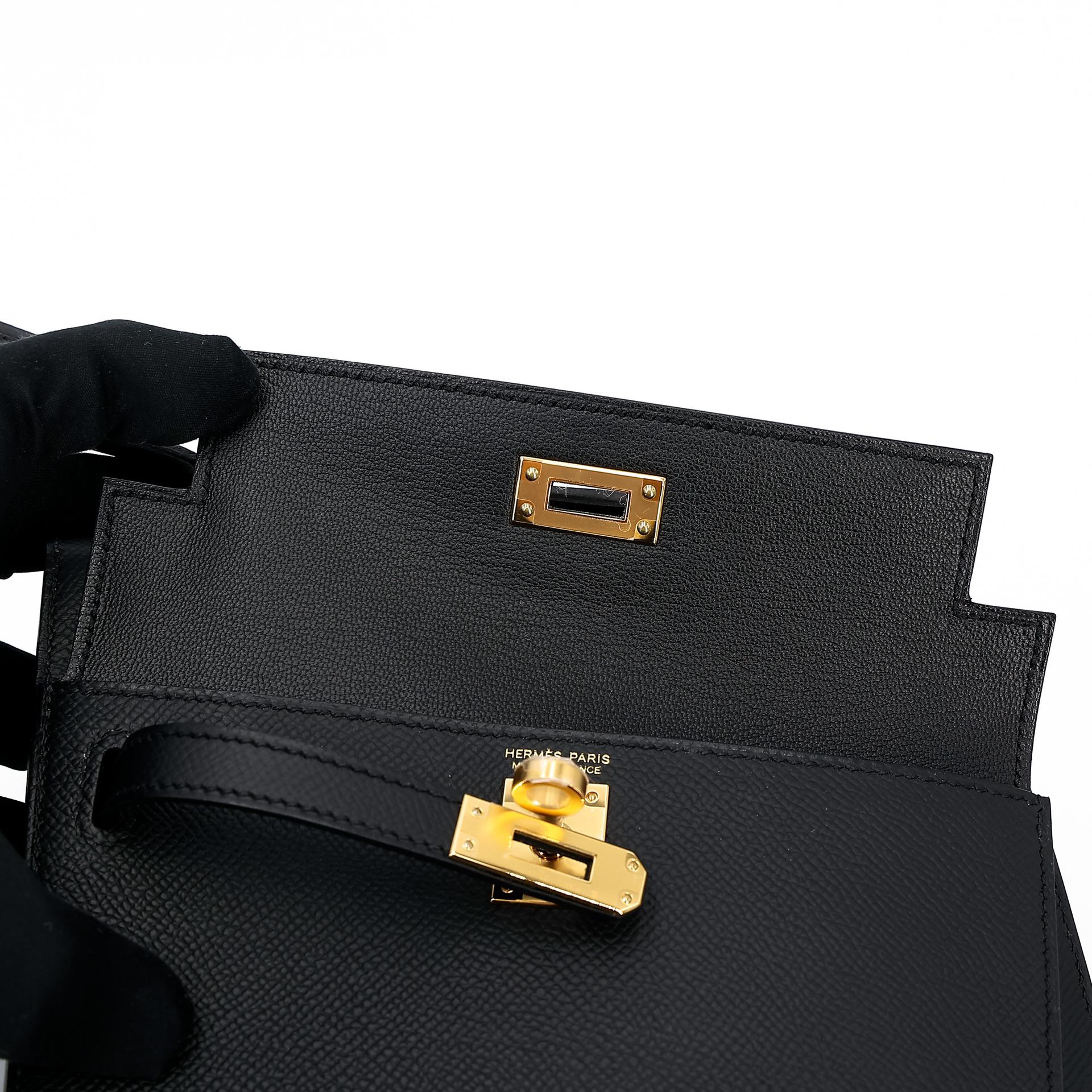 Brand New ( Rank N ) HERMÈS Limited Edition Kelly 20 en Desordre Black (89) Epsom Gold hardware B (2023) - 7