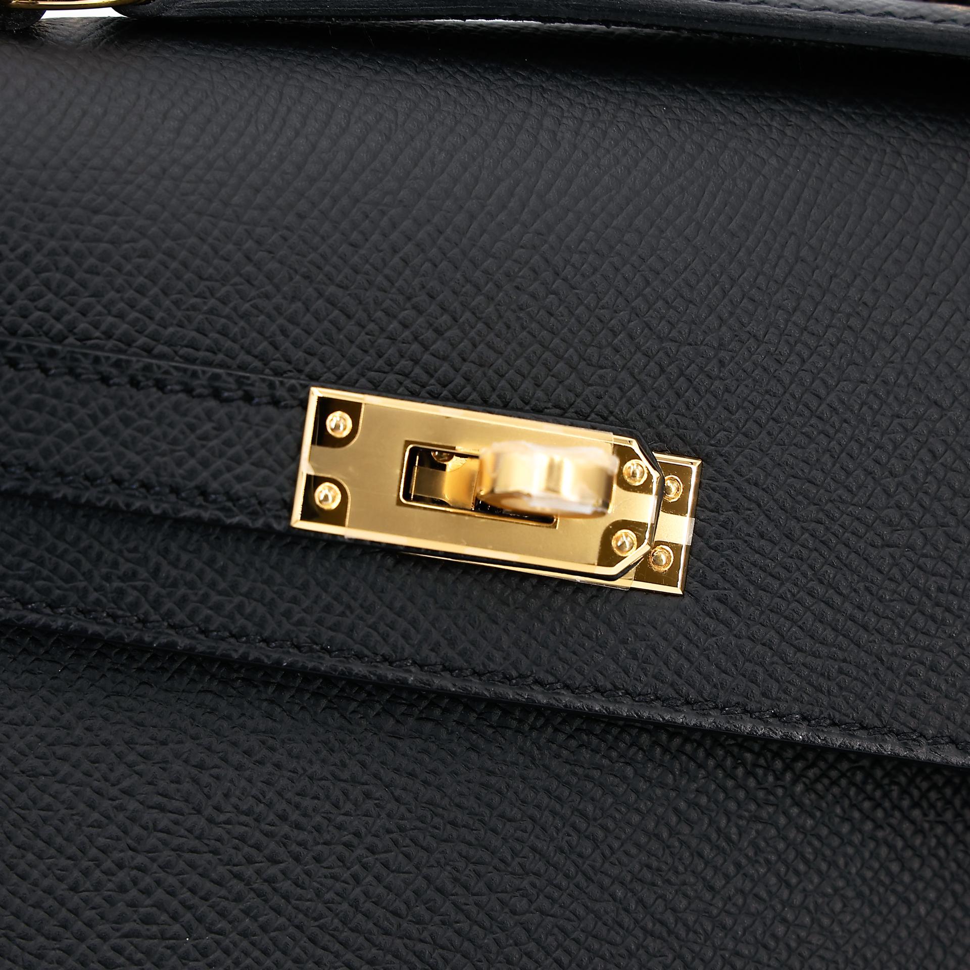 Brand New ( Rank N ) HERMÈS Limited Edition Kelly 20 en Desordre Black (89) Epsom Gold hardware B (2023) - 11