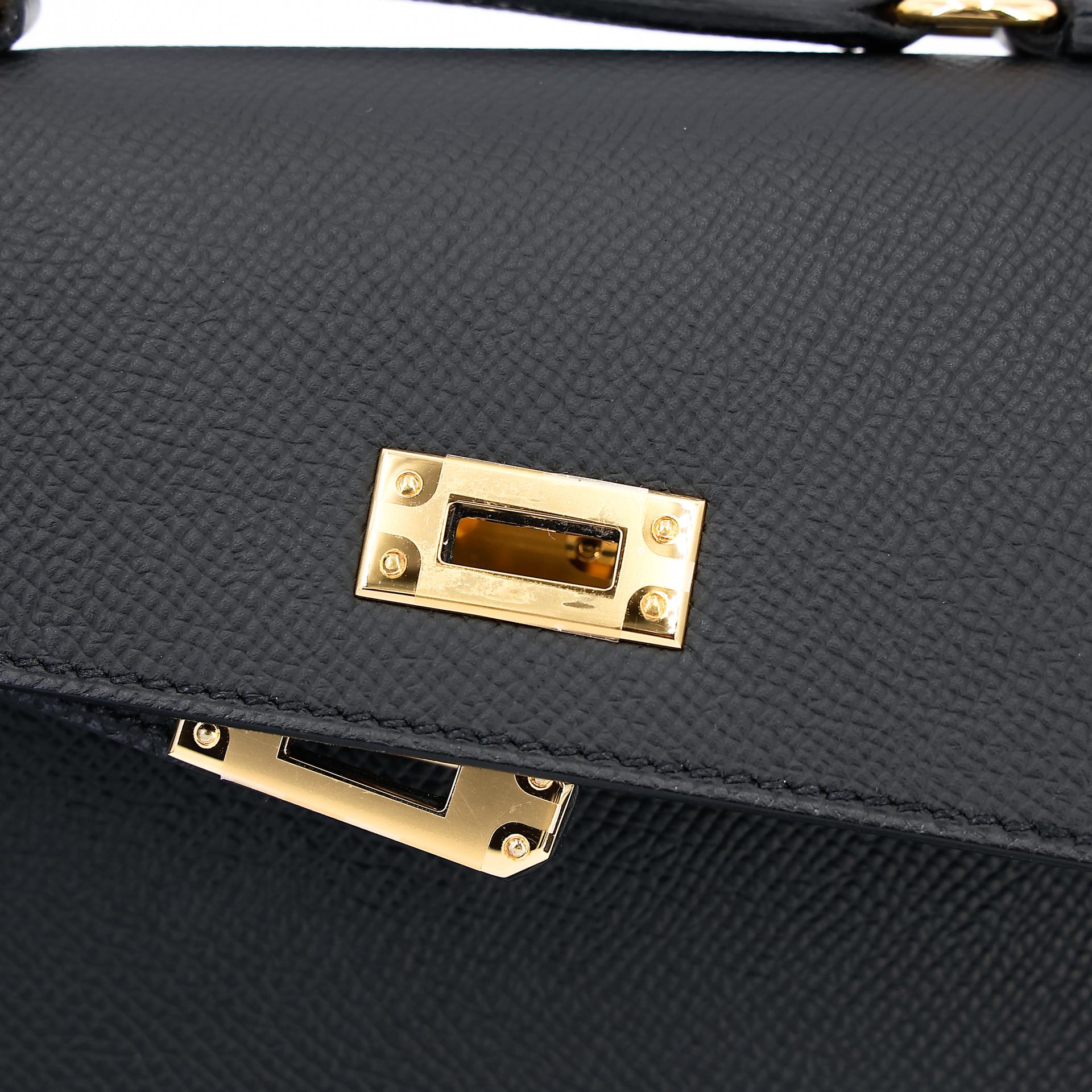 Brand New ( Rank N ) HERMÈS Limited Edition Kelly 20 en Desordre Black (89) Epsom Gold hardware B (2023) - 12