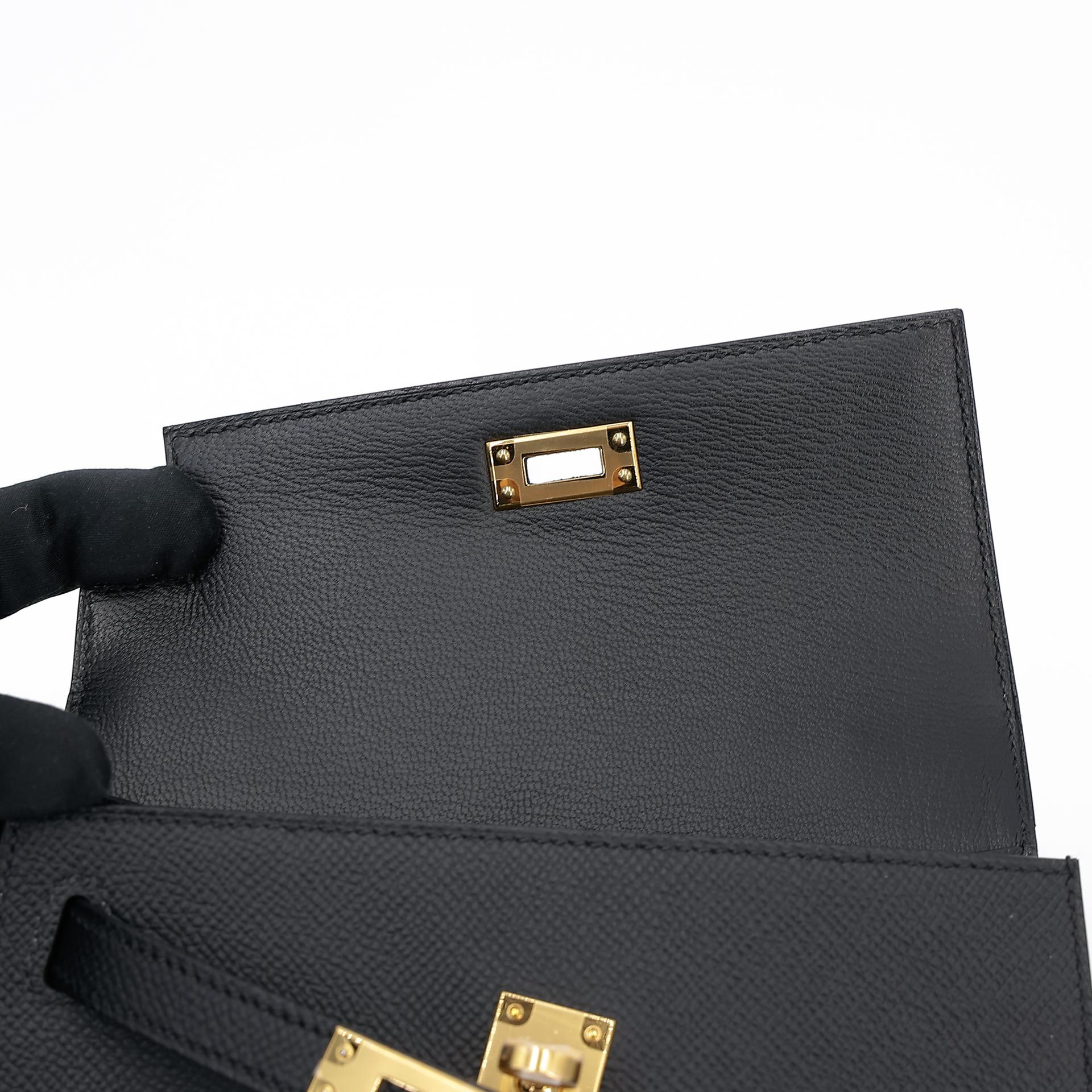 Brand New ( Rank N ) HERMÈS Limited Edition Kelly 20 en Desordre Black (89) Epsom Gold hardware B (2023) - 14