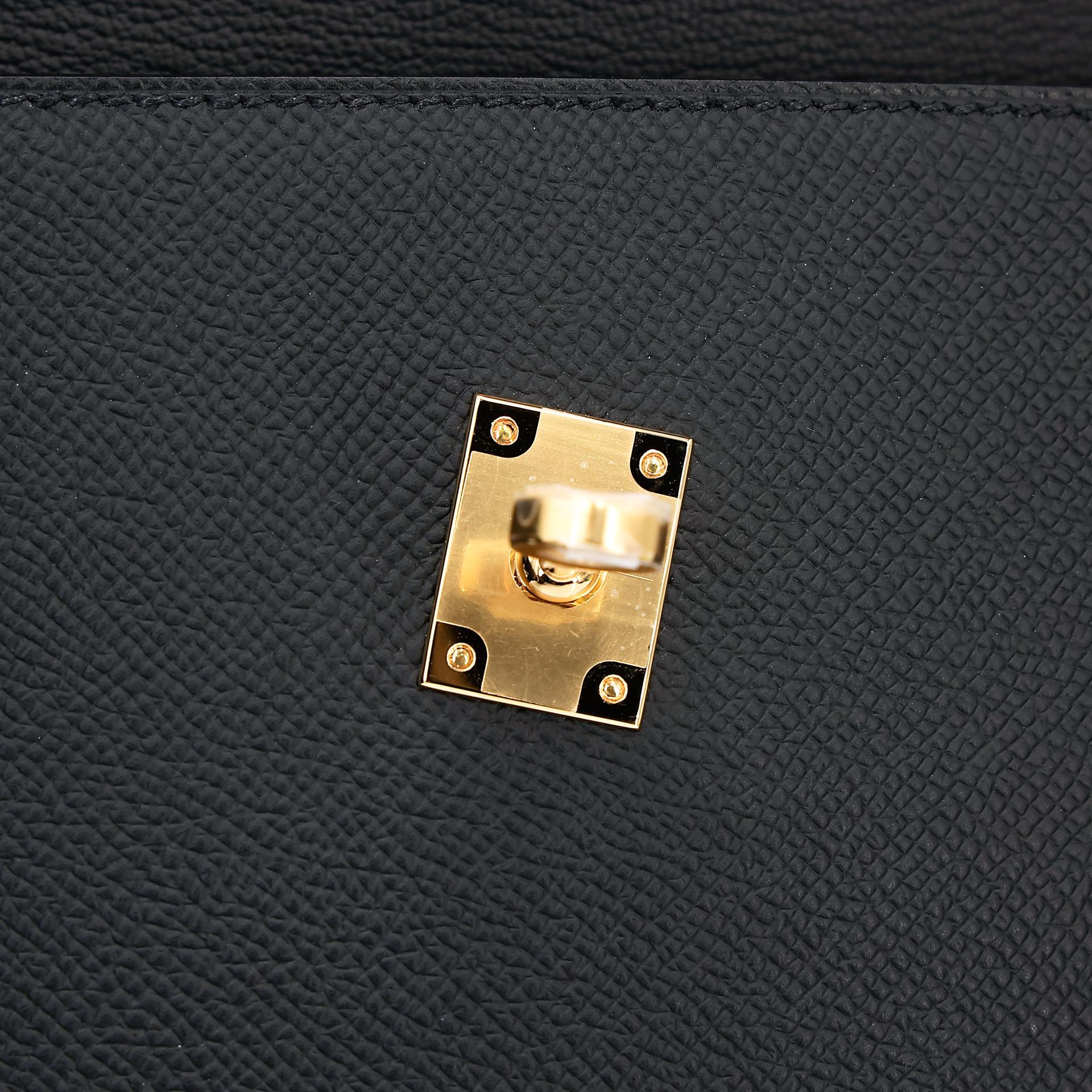 Brand New ( Rank N ) HERMÈS Limited Edition Kelly 20 en Desordre Black (89) Epsom Gold hardware B (2023) - 15