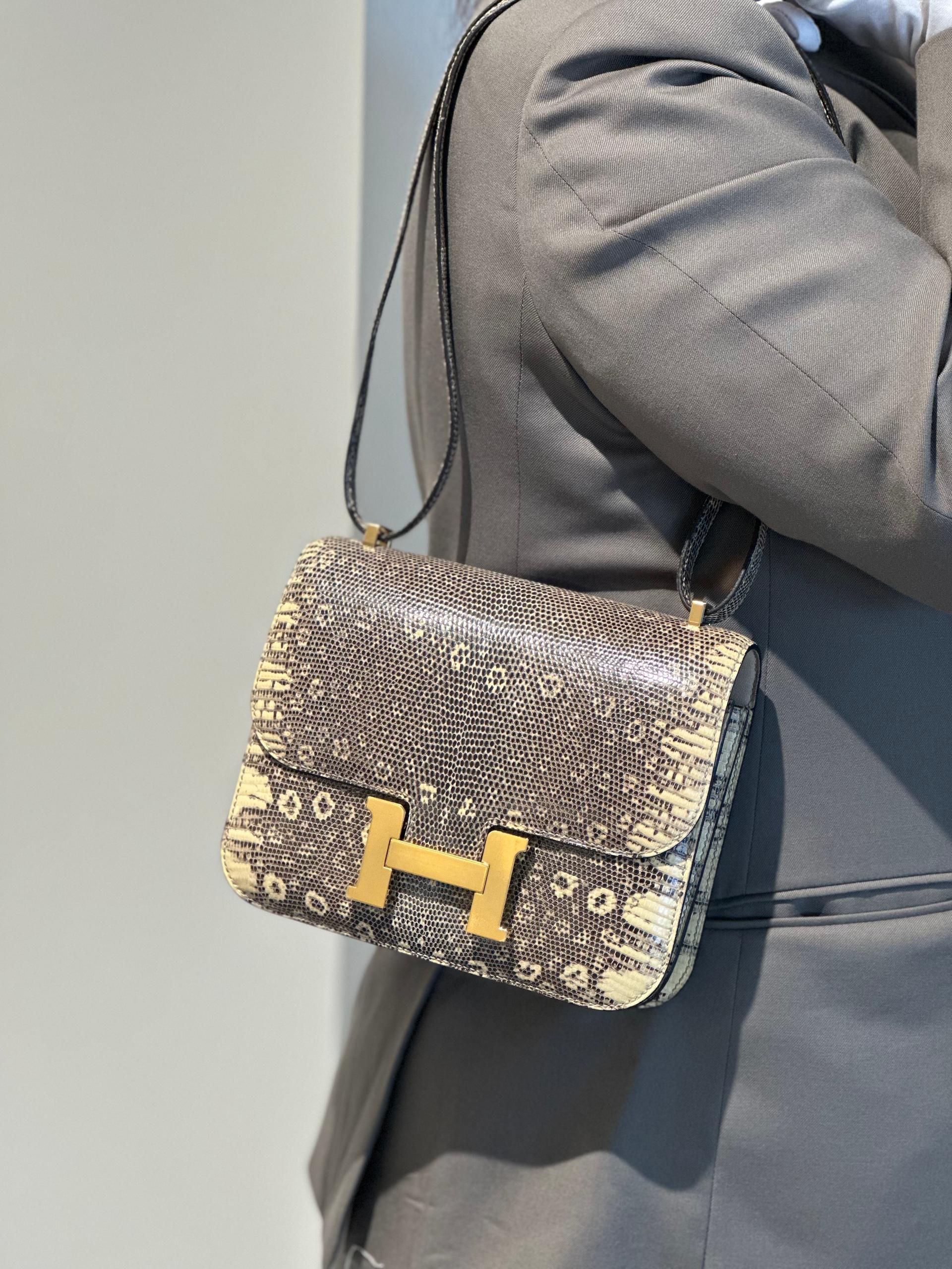 Very Good ( Rank A) HERMÈS Constance Mini Ombre (1B) Lizard Gold hardware Y (2020) - 3