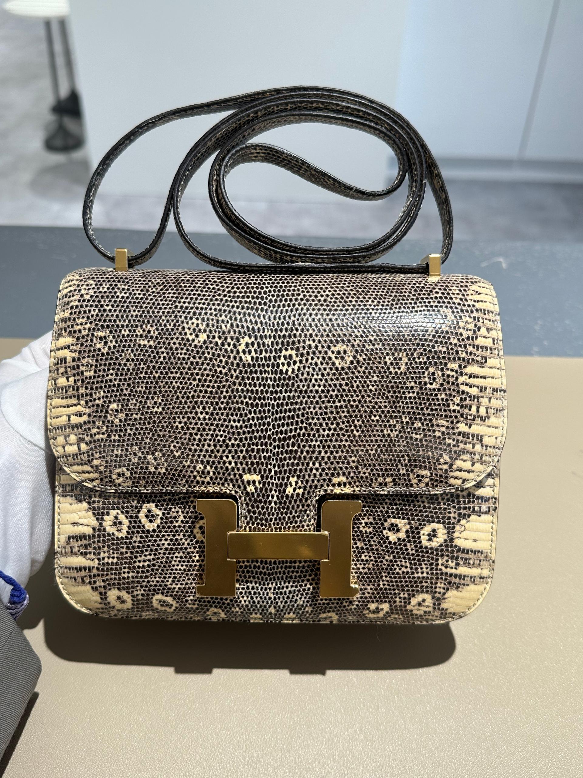 Very Good ( Rank A) HERMÈS Constance Mini Ombre (1B) Lizard Gold hardware Y (2020) - 5