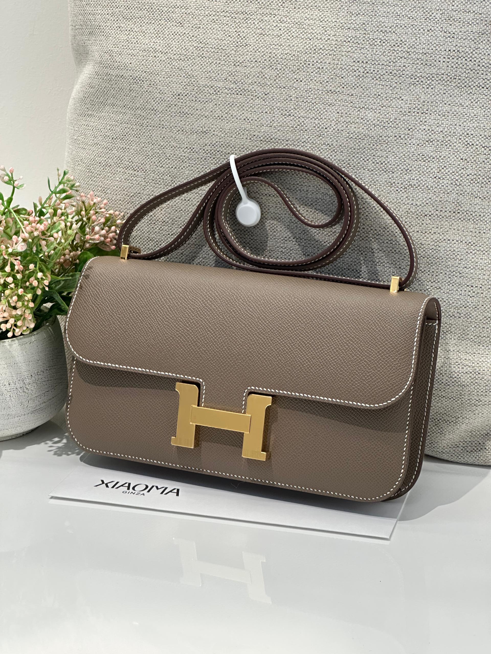 Brand New ( Rank N ) HERMÈS Constance Elan Etoupe (18) Epsom Gold hardware W (2024) - 18