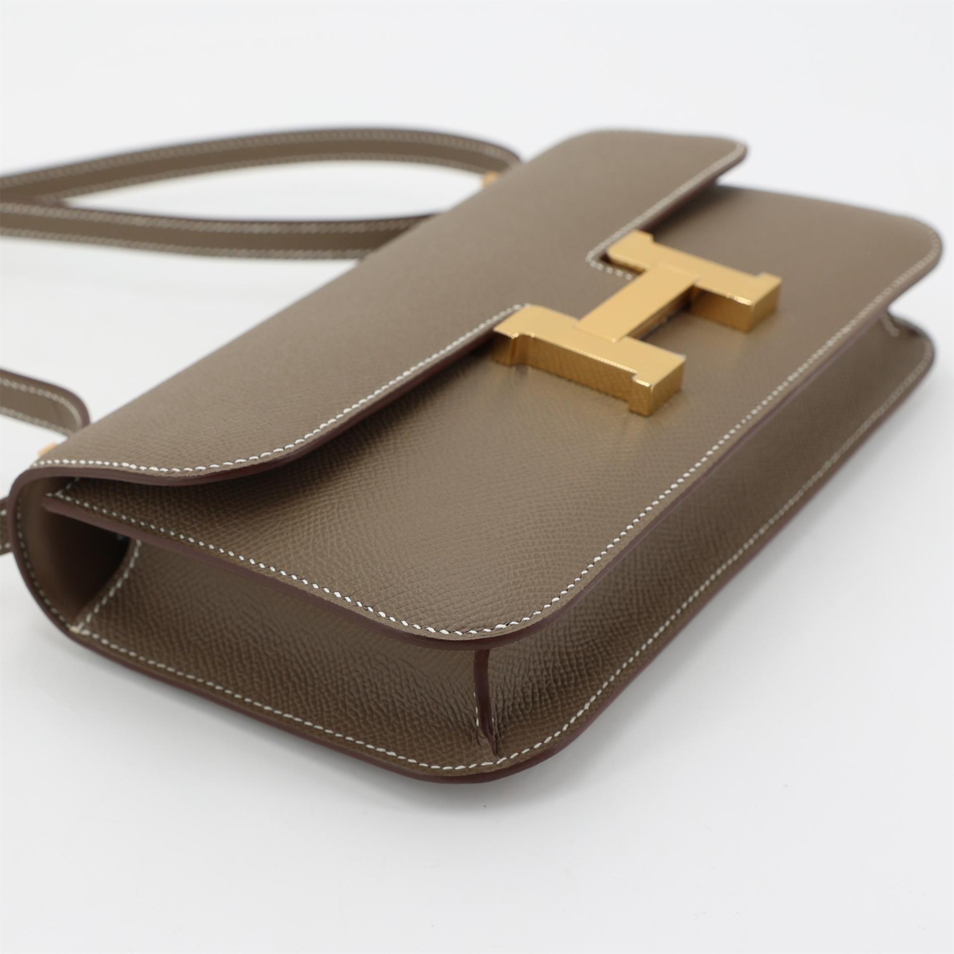 Brand New ( Rank N ) HERMÈS Constance Elan Etoupe (18) Epsom Gold hardware W (2024) - 4