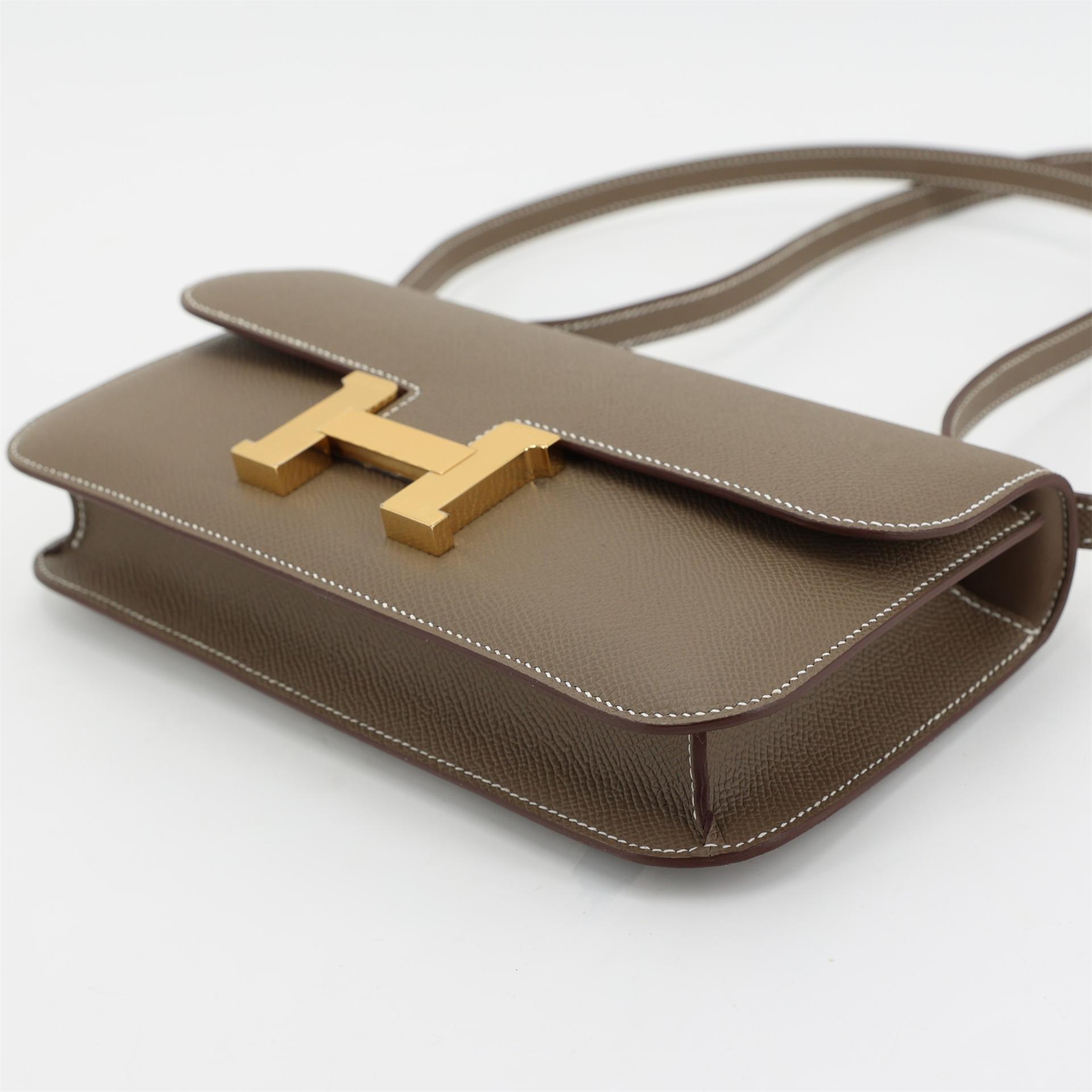 Brand New ( Rank N ) HERMÈS Constance Elan Etoupe (18) Epsom Gold hardware W (2024) - 5