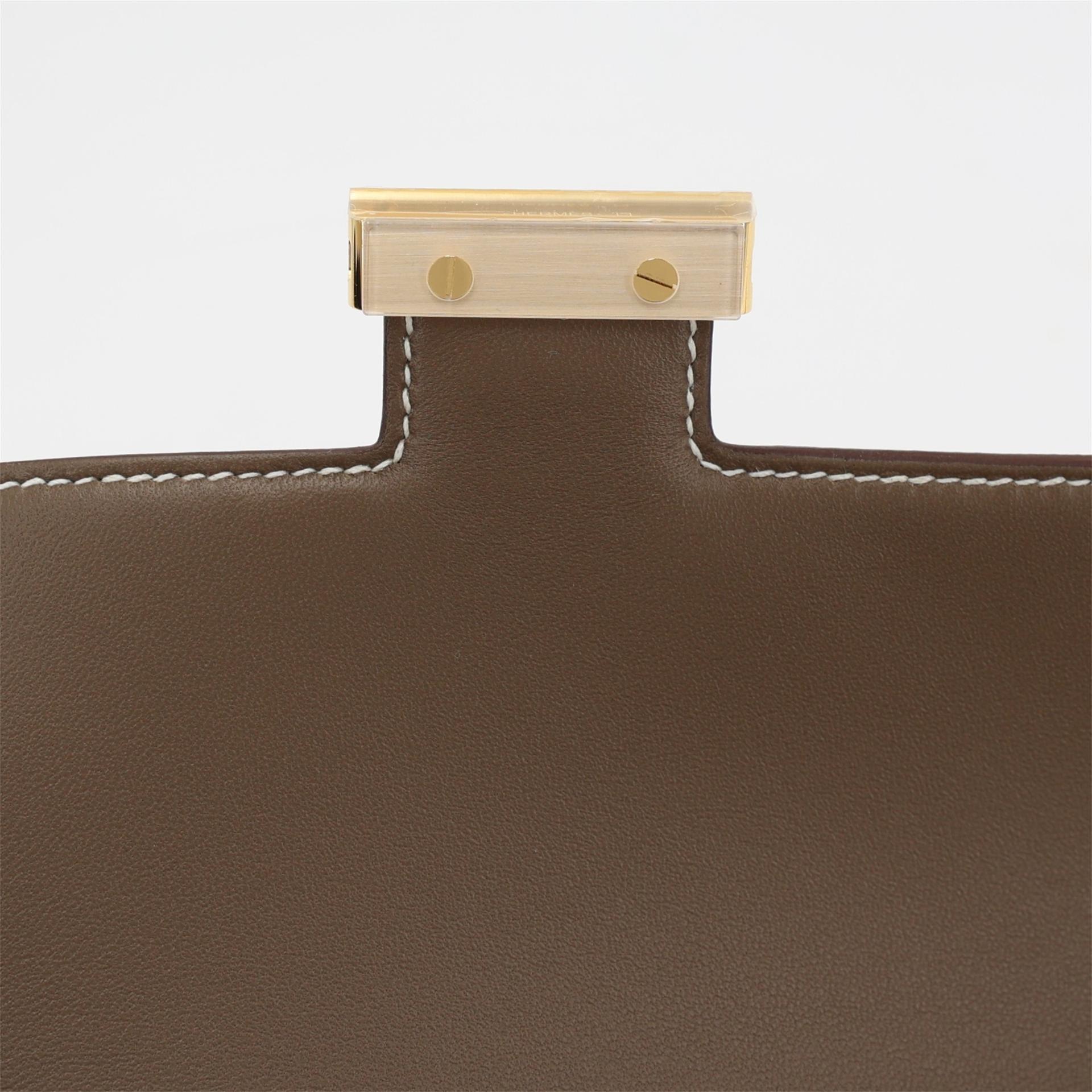 Brand New ( Rank N ) HERMÈS Constance Elan Etoupe (18) Epsom Gold hardware W (2024) - 10