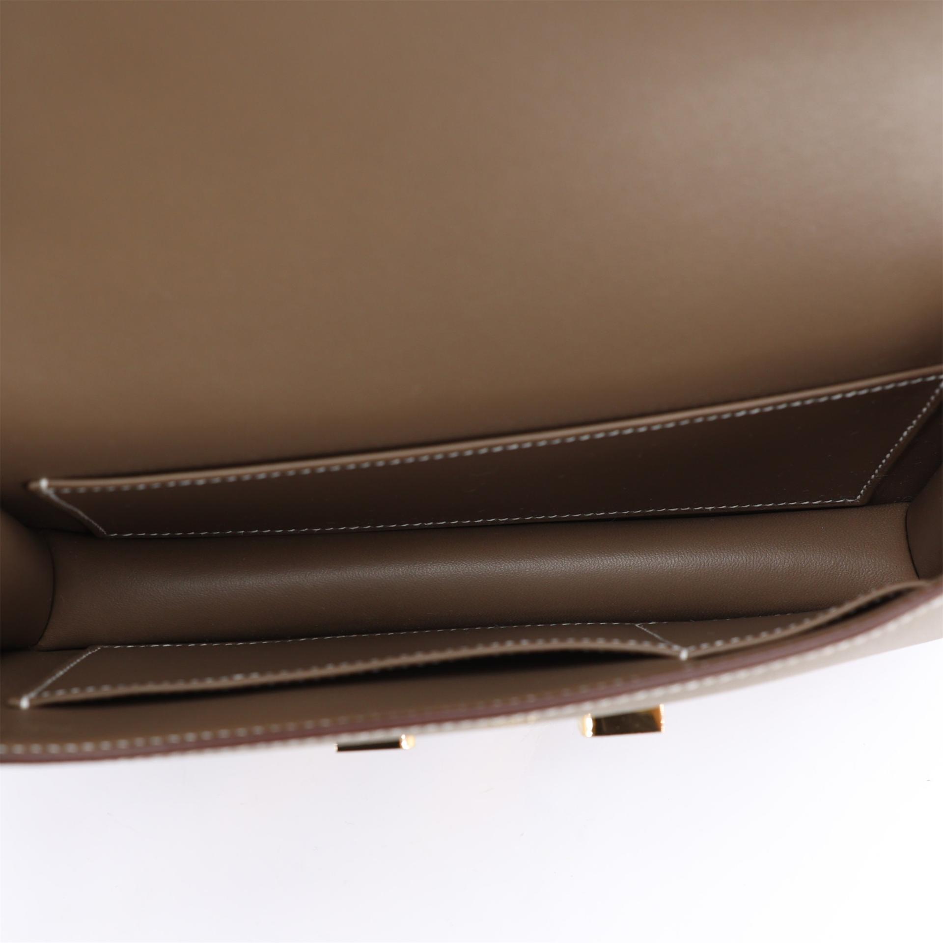 Brand New ( Rank N ) HERMÈS Constance Elan Etoupe (18) Epsom Gold hardware W (2024) - 11