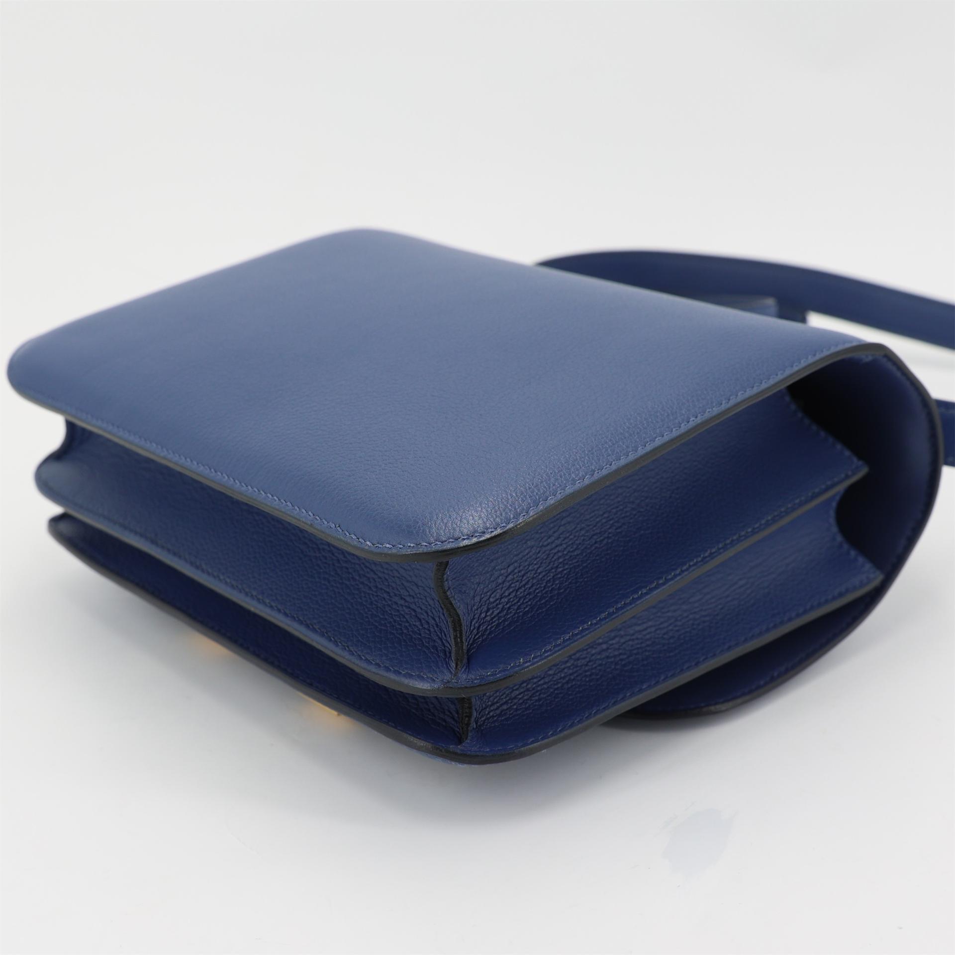 Very Good ( Rank A) HERMÈS Constance 24 Bleu Brighton (7E) Evercolor Gold hardware C (2018) - 7