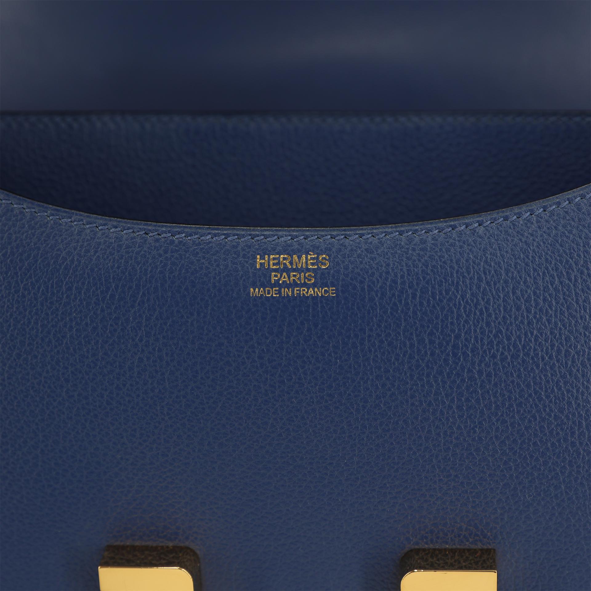 Very Good ( Rank A) HERMÈS Constance 24 Bleu Brighton (7E) Evercolor Gold hardware C (2018) - 11