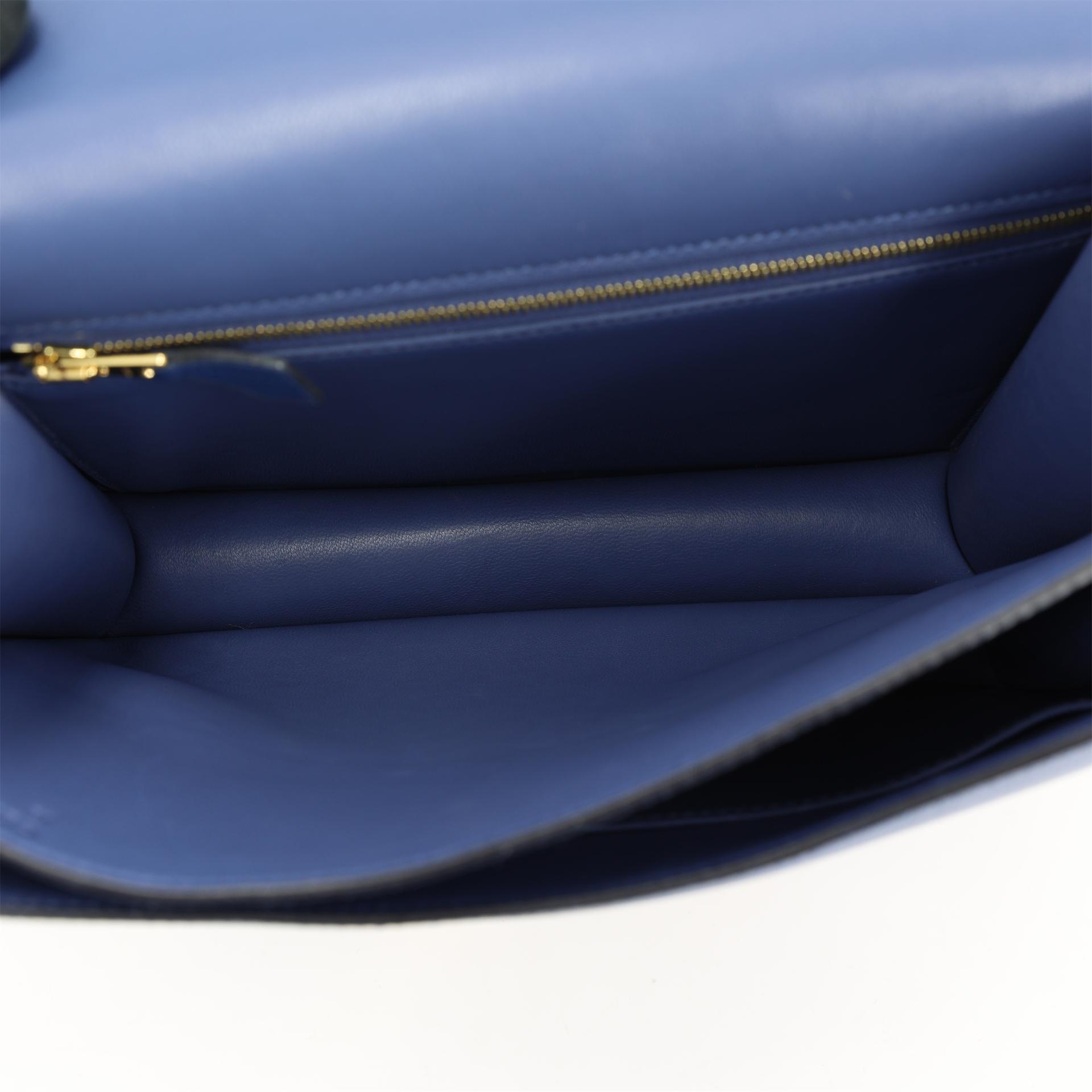 Very Good ( Rank A) HERMÈS Constance 24 Bleu Brighton (7E) Evercolor Gold hardware C (2018) - 12