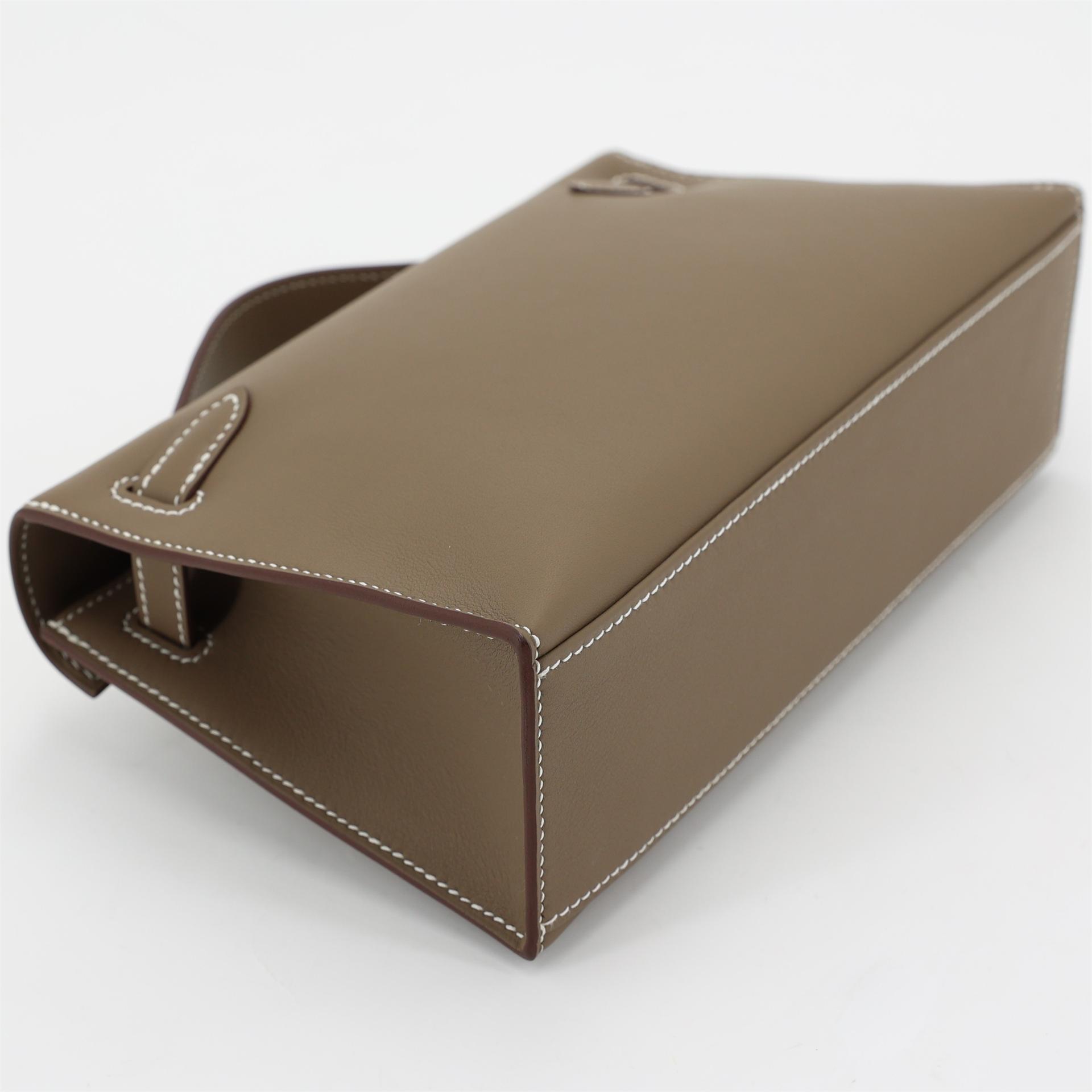 ランク N 新品 HERMÈS エルメス ポシェットケリー エトゥープ (18) スイフト ゴールド金具 K刻印 - 6