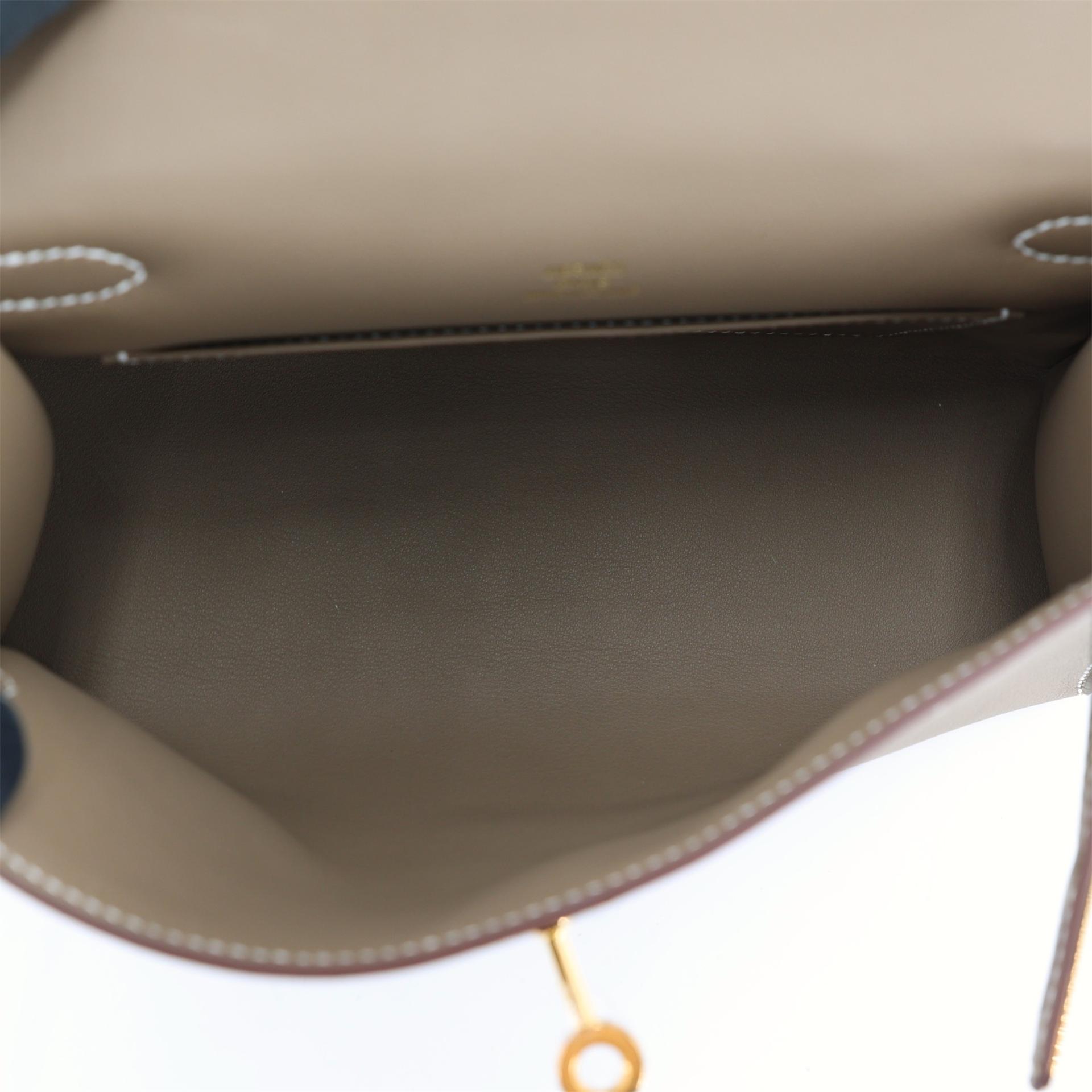 ランク N 新品 HERMÈS エルメス ポシェットケリー エトゥープ (18) スイフト ゴールド金具 K刻印 - 11