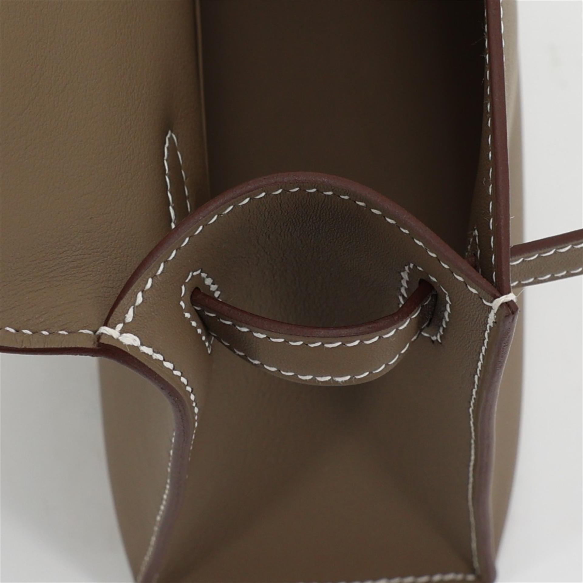 ランク N 新品 HERMÈS エルメス ポシェットケリー エトゥープ (18) スイフト ゴールド金具 K刻印 - 12