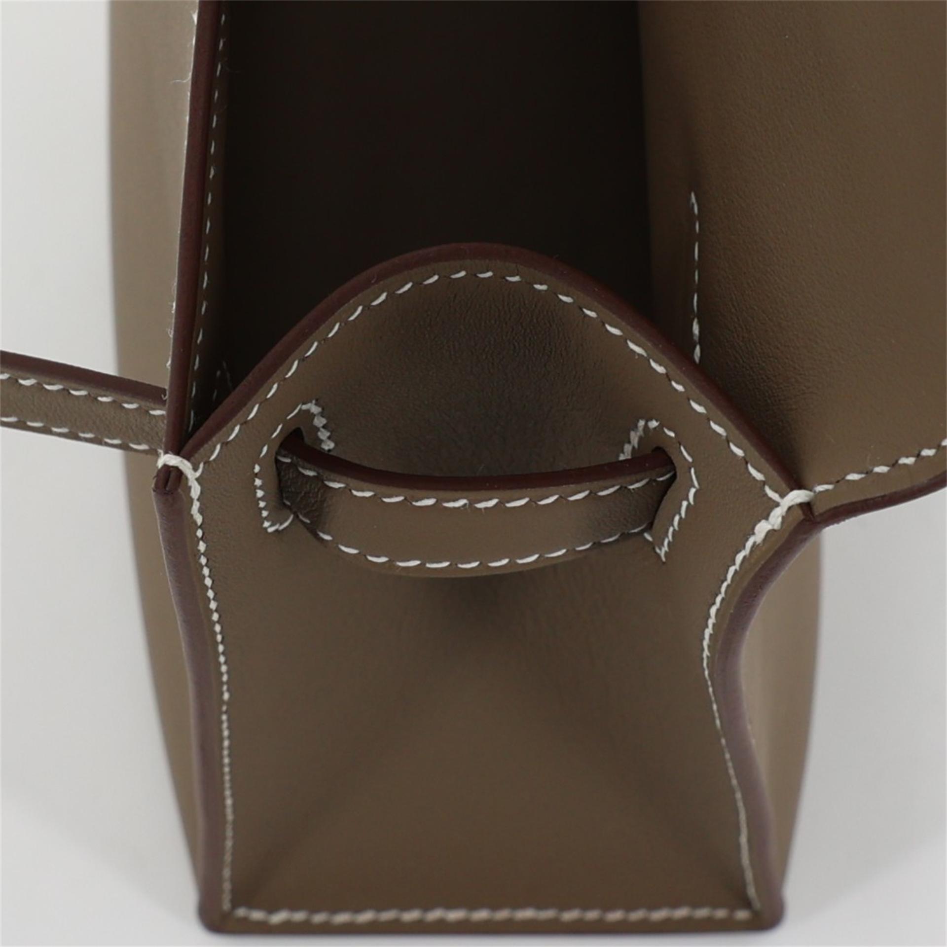 ランク N 新品 HERMÈS エルメス ポシェットケリー エトゥープ (18) スイフト ゴールド金具 K刻印 - 13