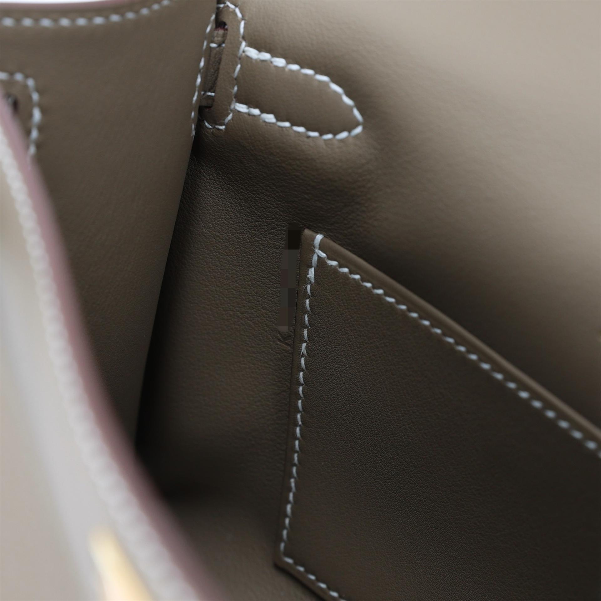 ランク N 新品 HERMÈS エルメス ポシェットケリー エトゥープ (18) スイフト ゴールド金具 K刻印 - 14