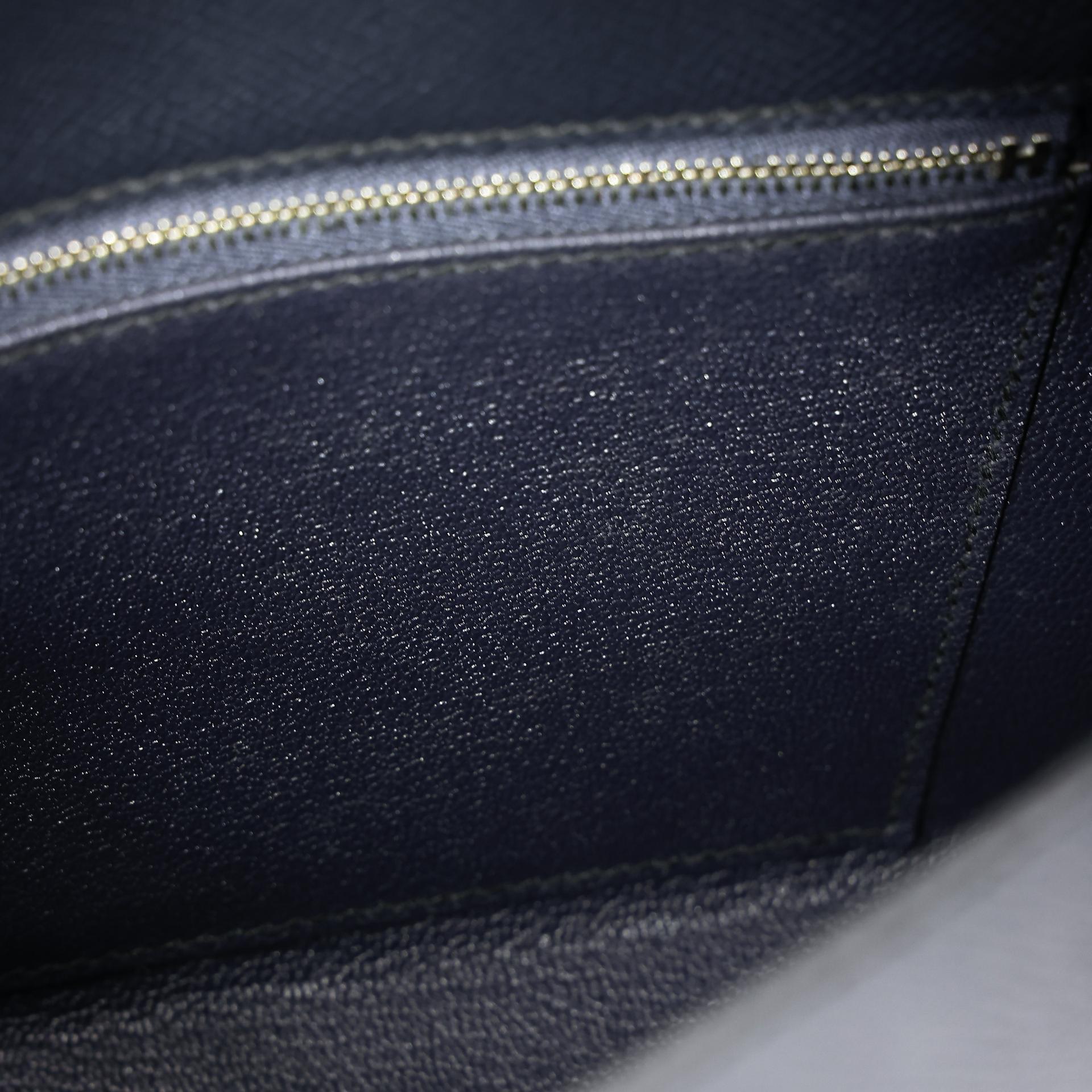 Very Good ( Rank A) HERMÈS Kelly 25 Sellier Bleu Indigo (76) Epsom Palladium hardware C (2018) - 19