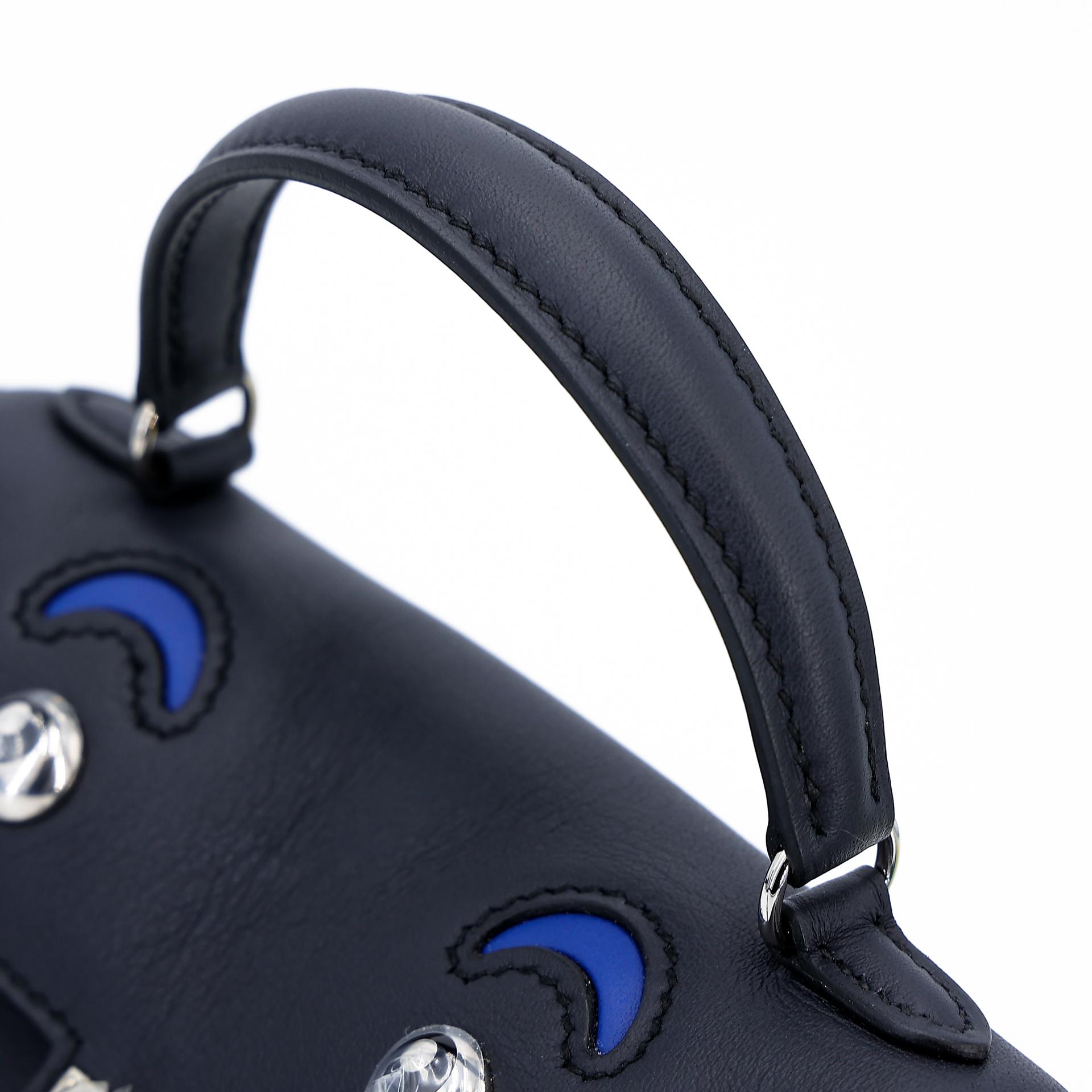 Brand New ( Rank N ) HERMÈS Limited Edition Kelly Doll Bleu Indigo (76) Bleu Royal (O8) Swift Palladium hardware W (2024) - 3