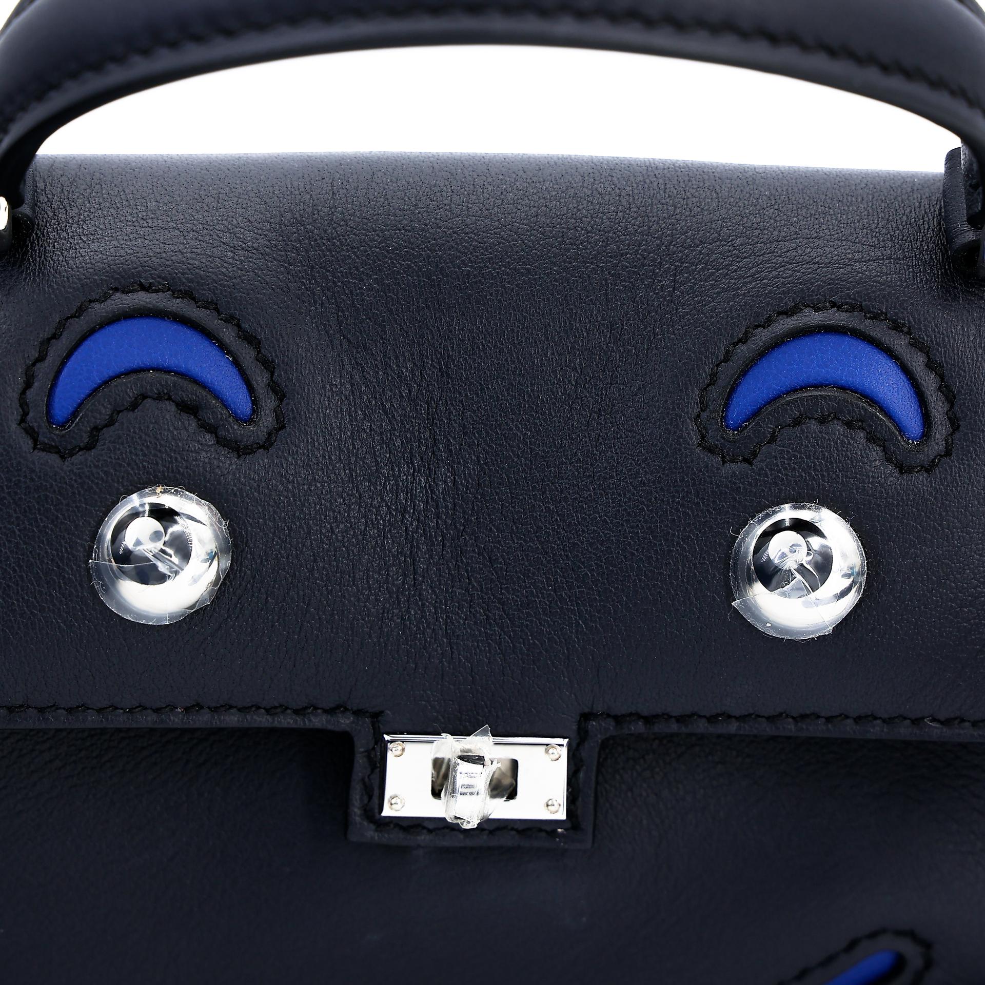 Brand New ( Rank N ) HERMÈS Limited Edition Kelly Doll Bleu Indigo (76) Bleu Royal (O8) Swift Palladium hardware W (2024) - 8