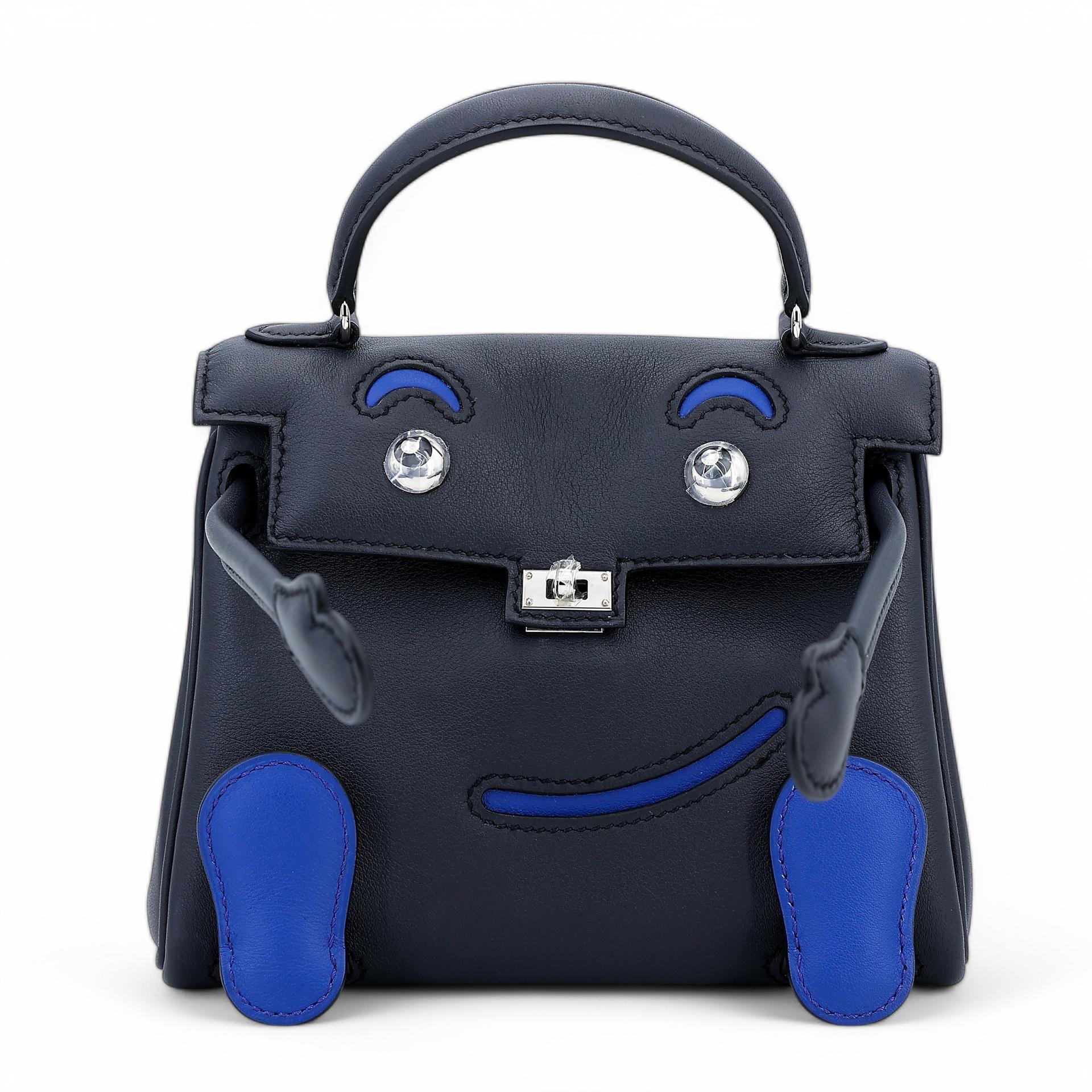 Brand New ( Rank N ) HERMÈS Limited Edition Kelly Doll Bleu Indigo (76) Bleu Royal (O8) Swift Palladium hardware W (2024) - 1