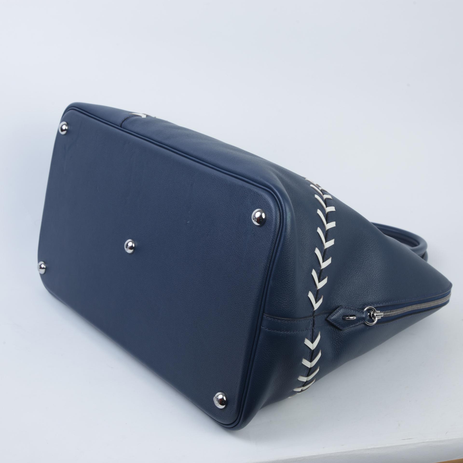 ランク A HERMÈS エルメス ベースボールボリード ブルードマルト (7L) エバーカラー シルバー金具 C刻印 - 5