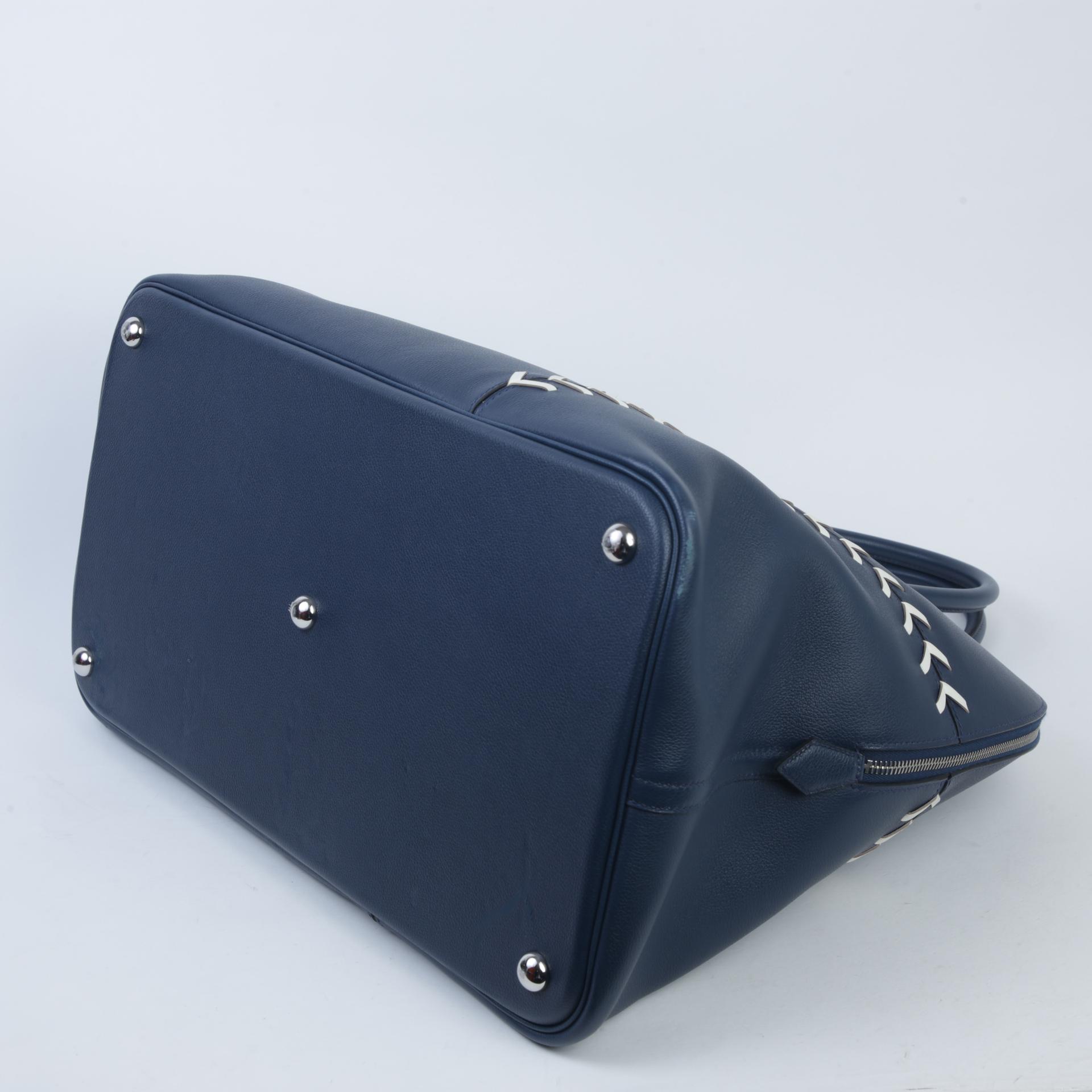 ランク A HERMÈS エルメス ベースボールボリード ブルードマルト (7L) エバーカラー シルバー金具 C刻印 - 7