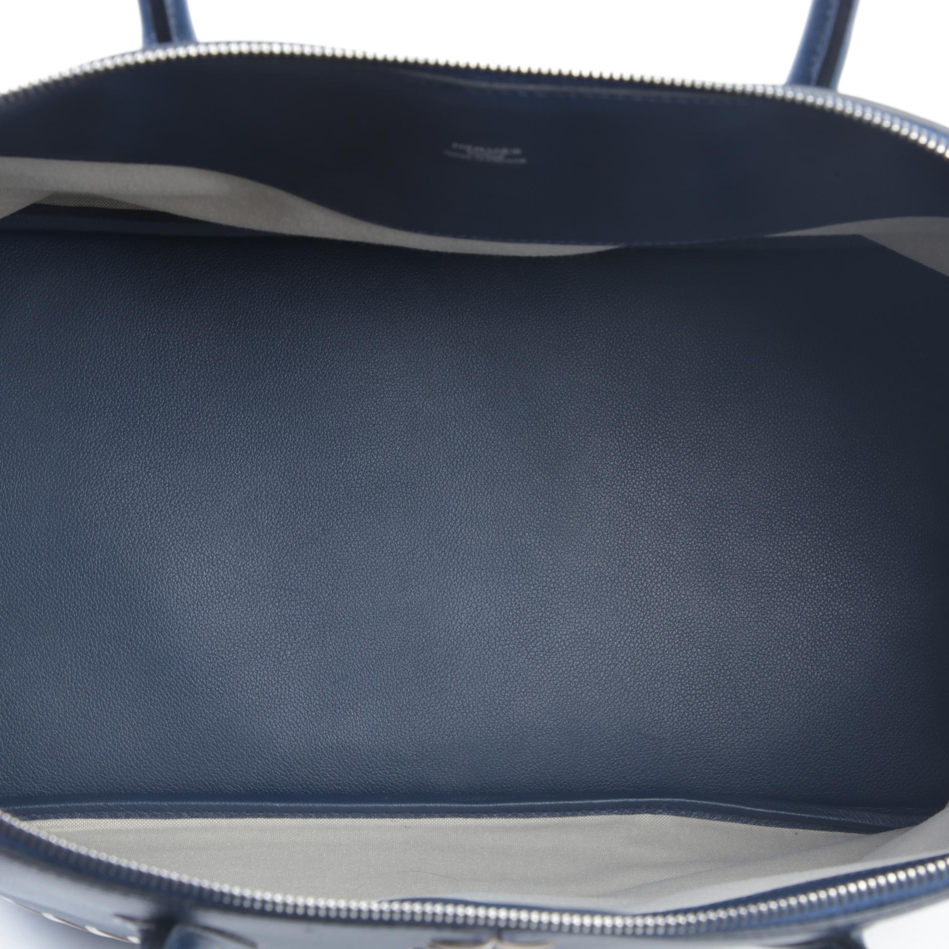 ランク A HERMÈS エルメス ベースボールボリード ブルードマルト (7L) エバーカラー シルバー金具 C刻印 - 11