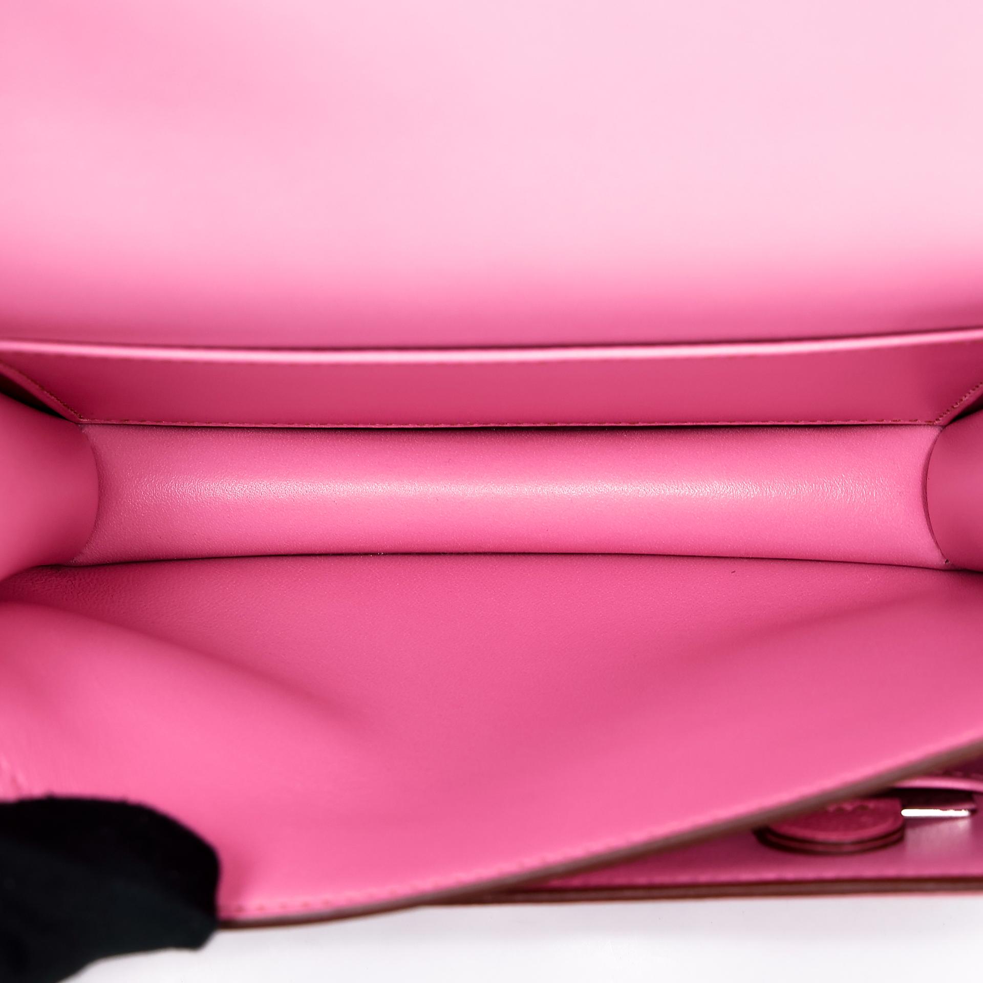 Excellent ( Rank SA )  HERMÈS  Constance Mini Pink (5P) Epsom Palladium hardware B (2023) - 15