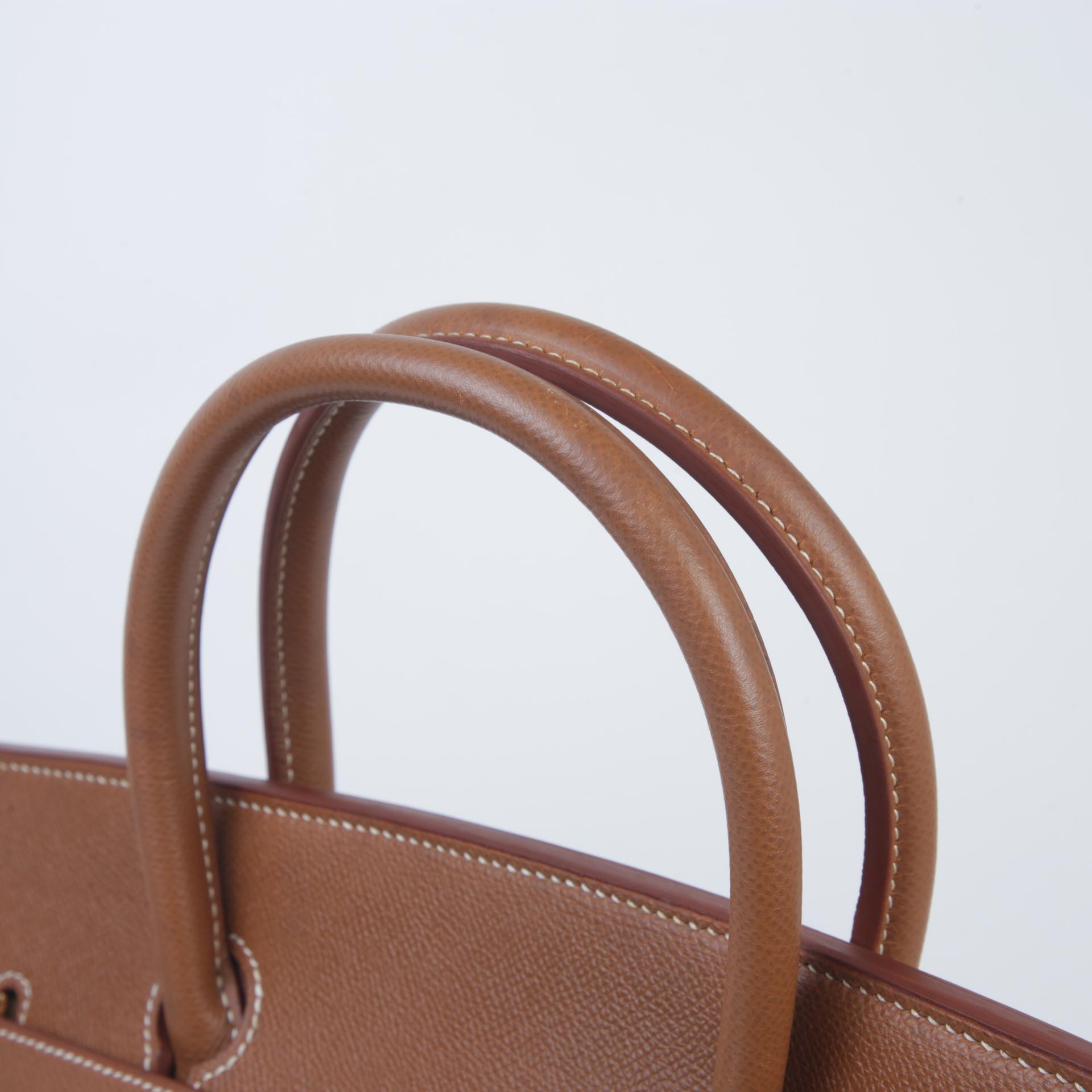 Good ( Rank AB)  HERMÈS  Birkin 40 Gold (37) Courchevel Gold hardware Circle Z (1996) - 3