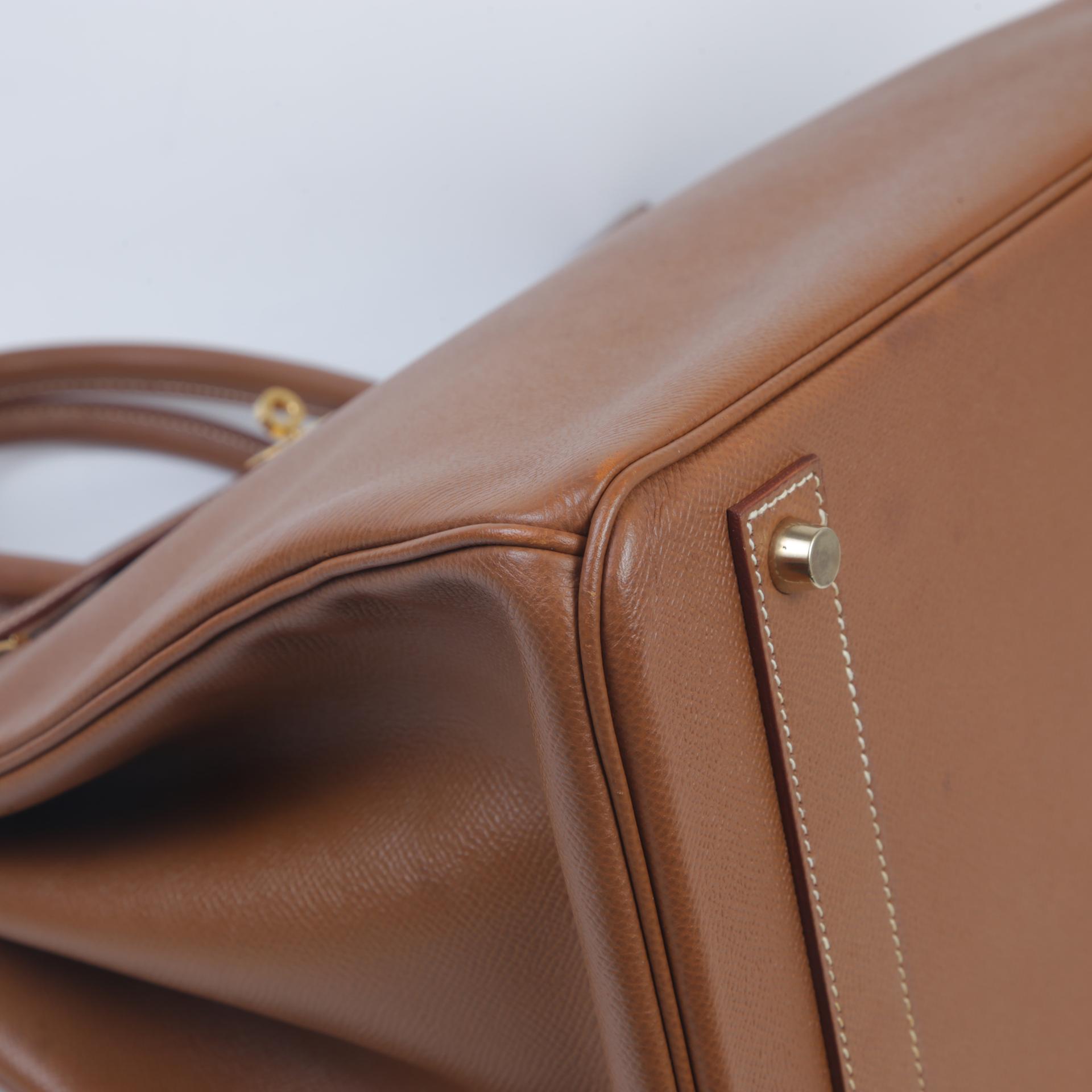 Good ( Rank AB)  HERMÈS  Birkin 40 Gold (37) Courchevel Gold hardware Circle Z (1996) - 4