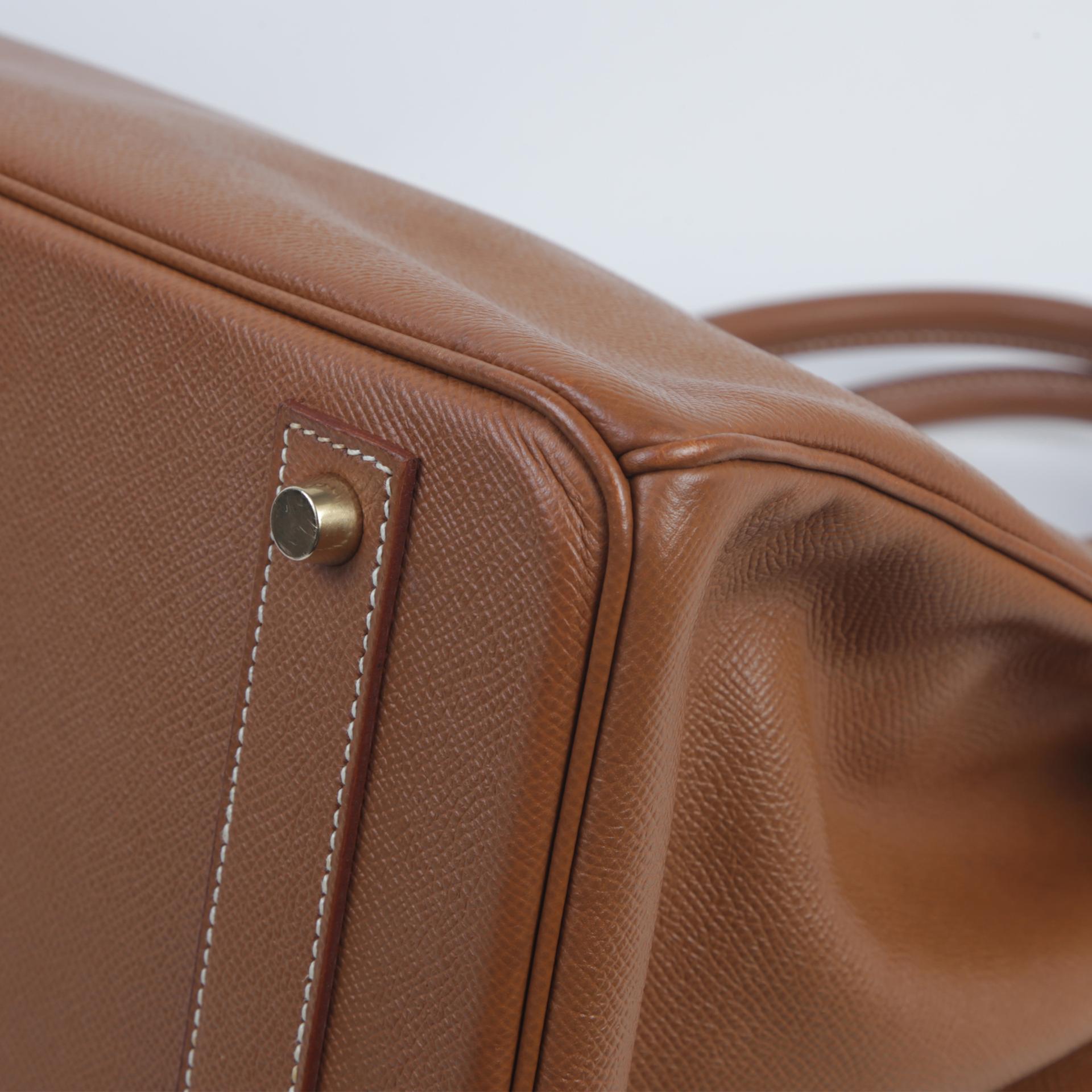Good ( Rank AB)  HERMÈS  Birkin 40 Gold (37) Courchevel Gold hardware Circle Z (1996) - 5