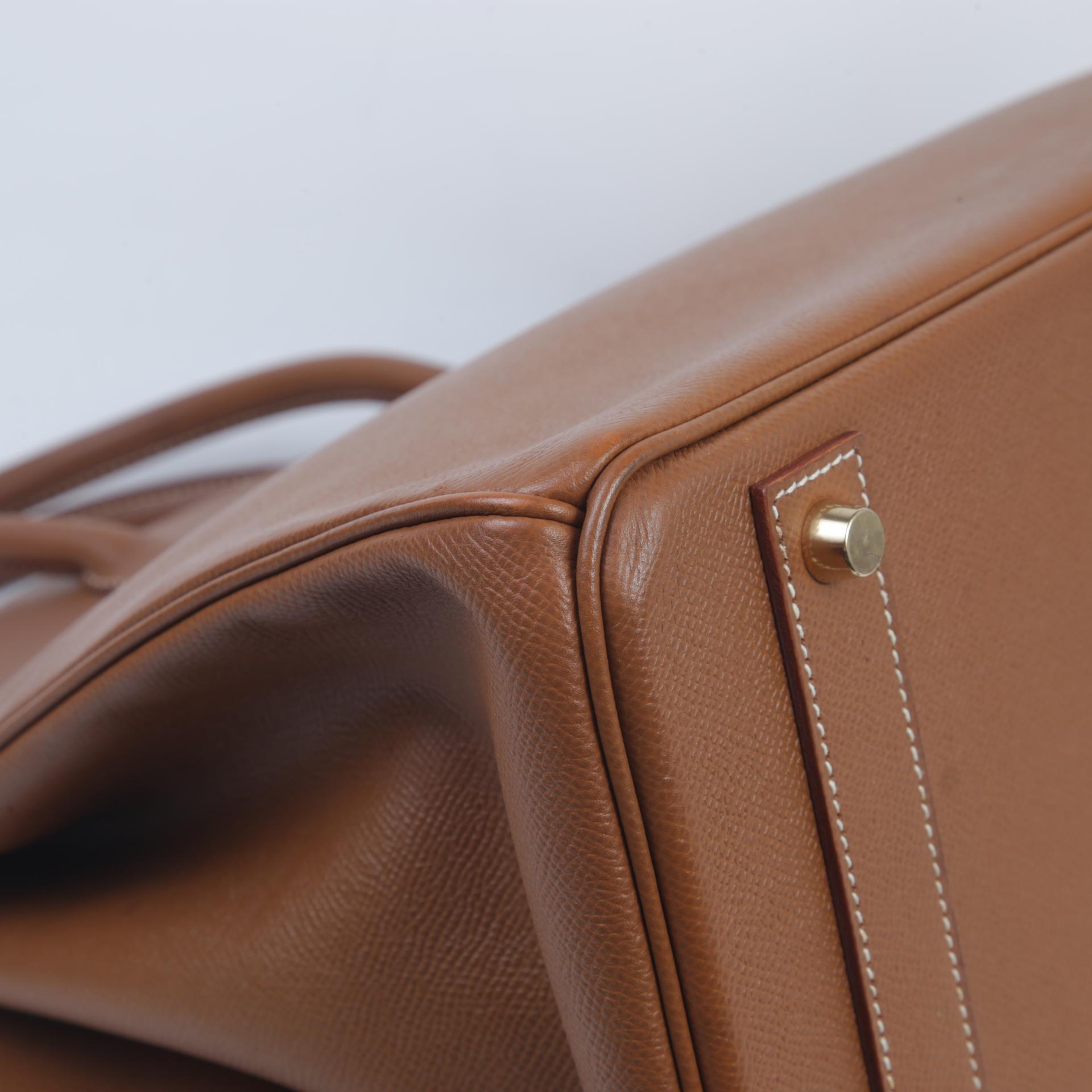 Good ( Rank AB)  HERMÈS  Birkin 40 Gold (37) Courchevel Gold hardware Circle Z (1996) - 6